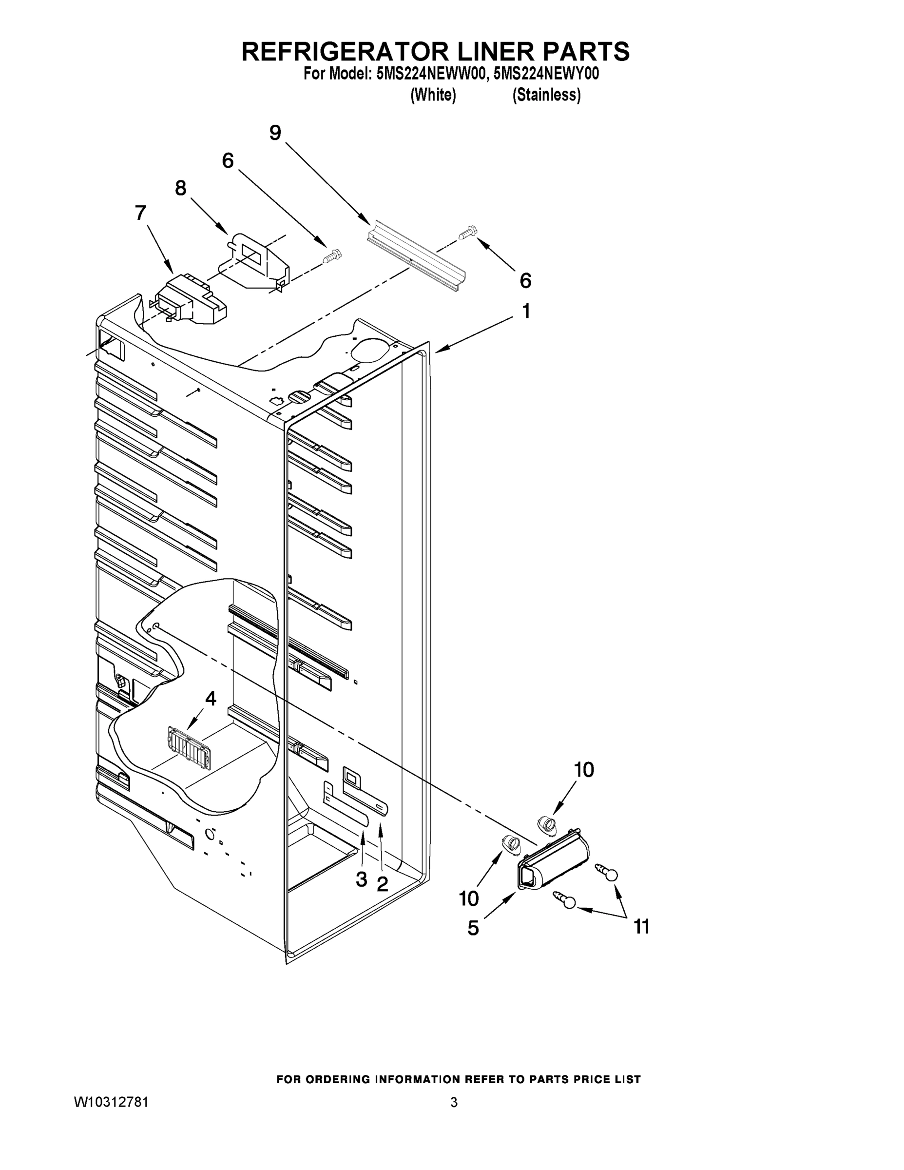 02 - REFRIGERATOR LINER PARTS