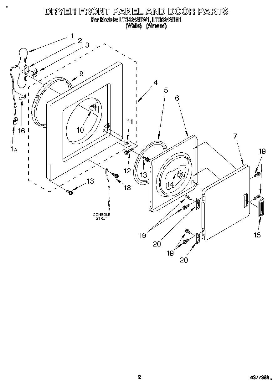 02 - DRYER FRONT PANEL AND DOOR