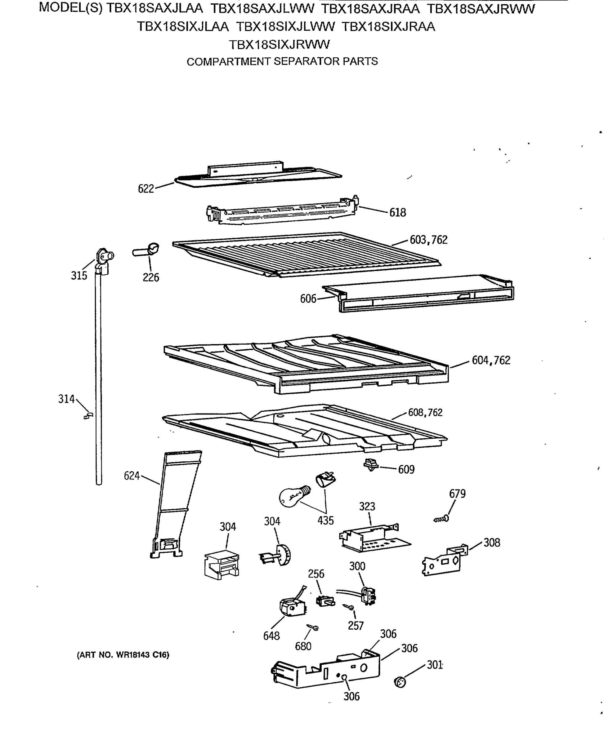 COMPARTMENT SEPARATOR PARTS