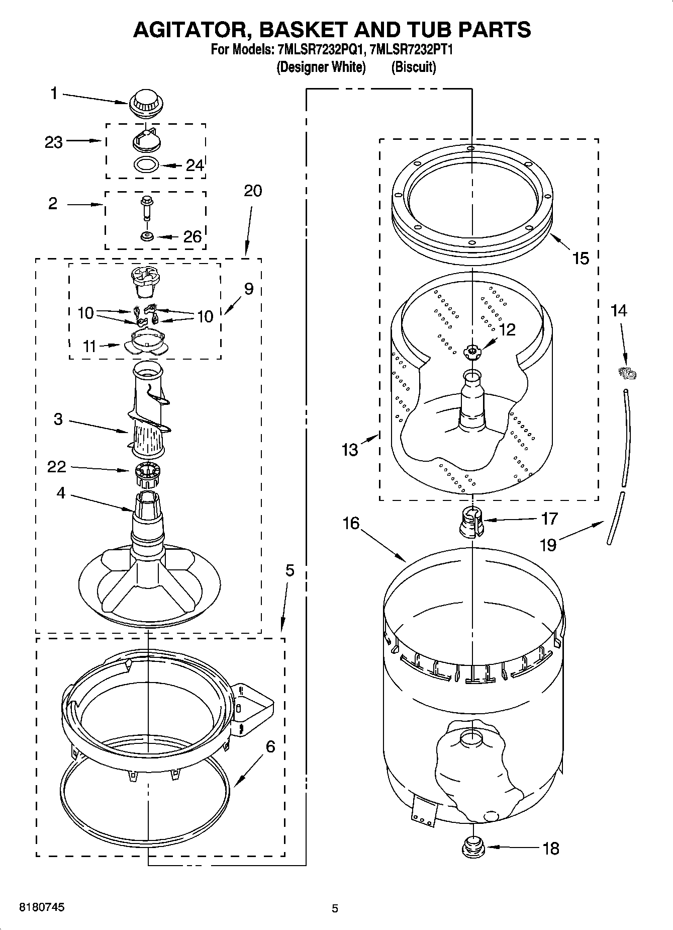 03 - AGITATOR, BASKET AND TUB PARTS