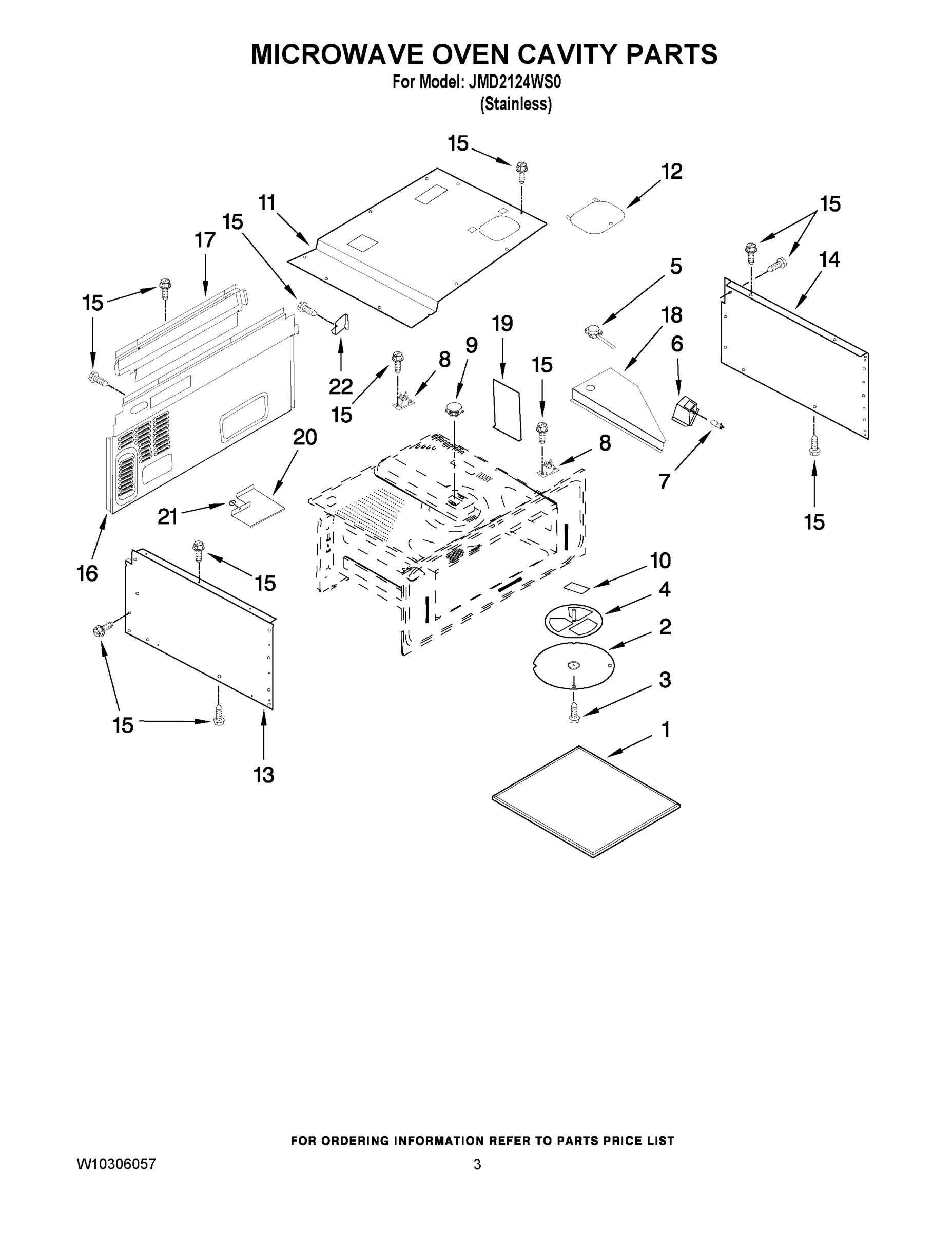 03 - MICROWAVE OVEN CAVITY PARTS