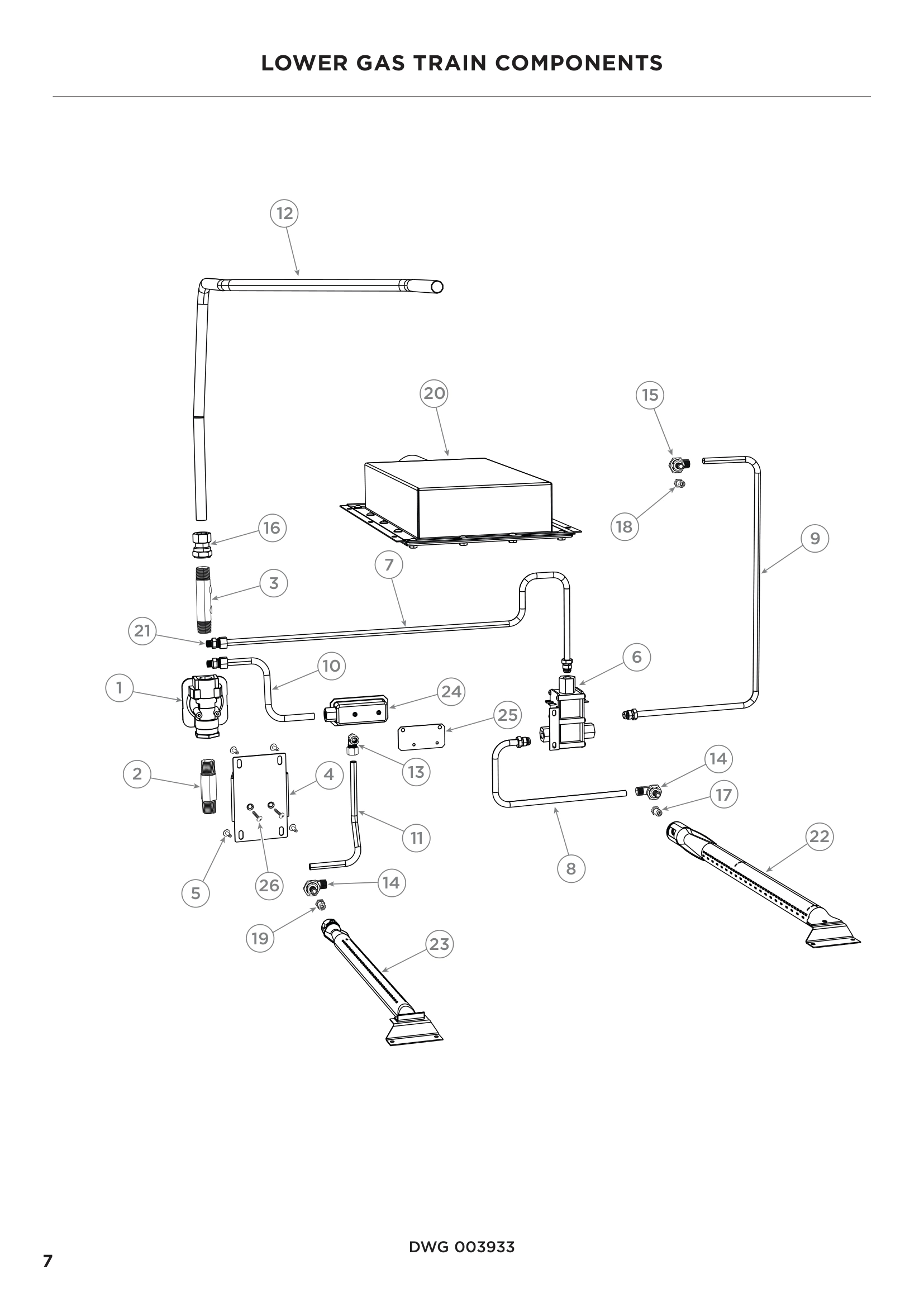 LOWER GAS TRAIN COMPONENTS