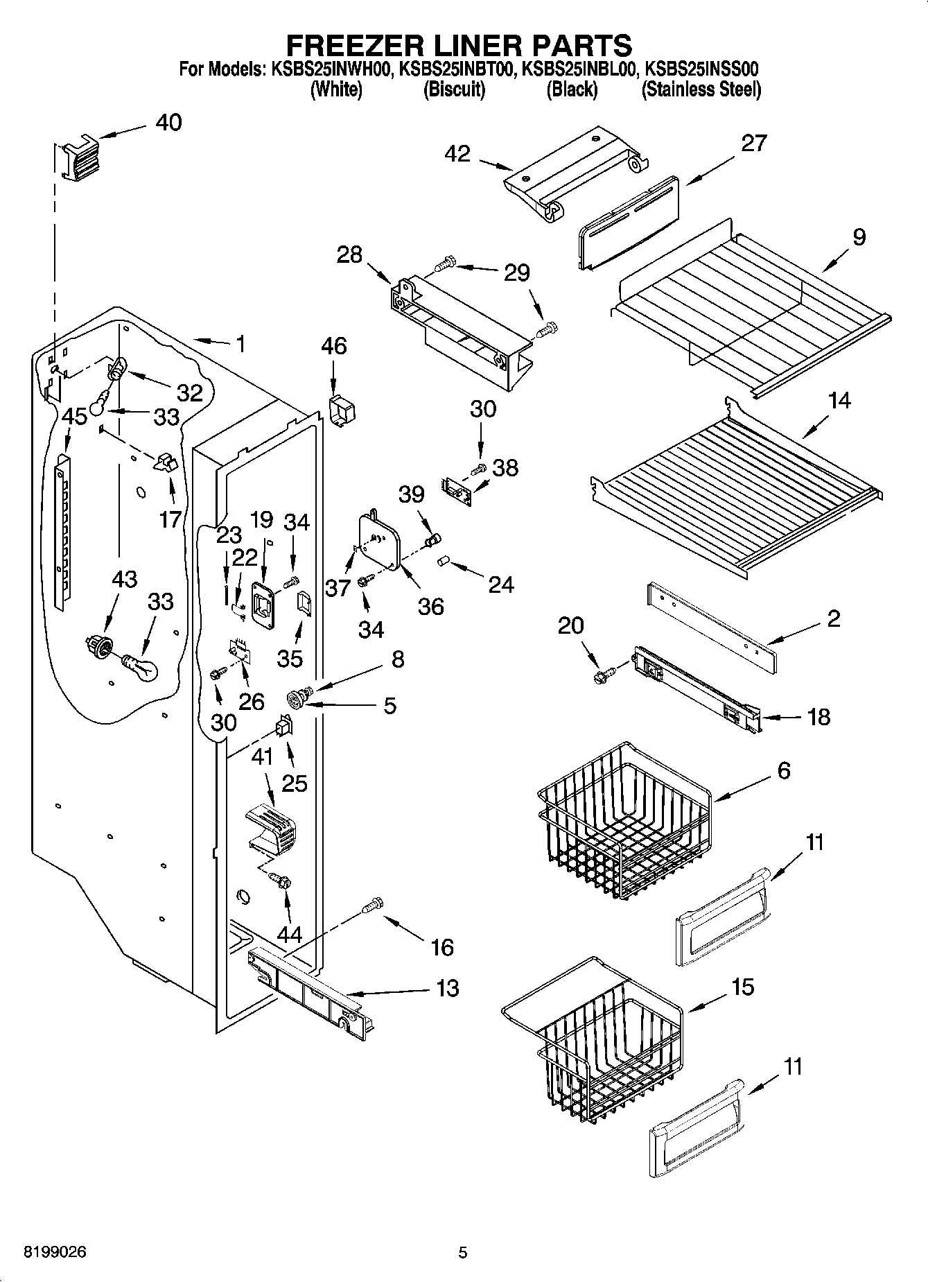 04 - FREEZER LINER PARTS