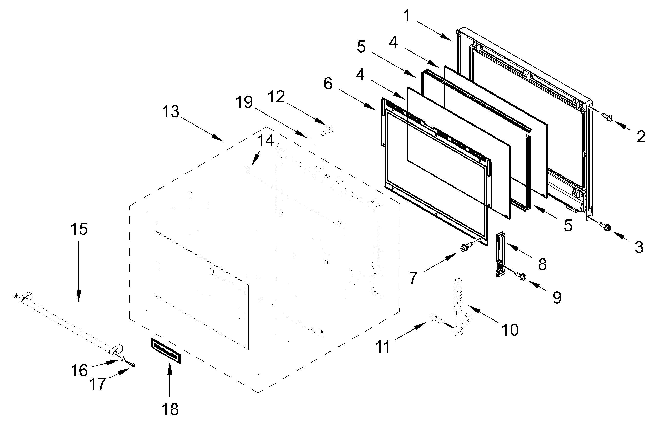 LOWER OVEN DOOR PARTS