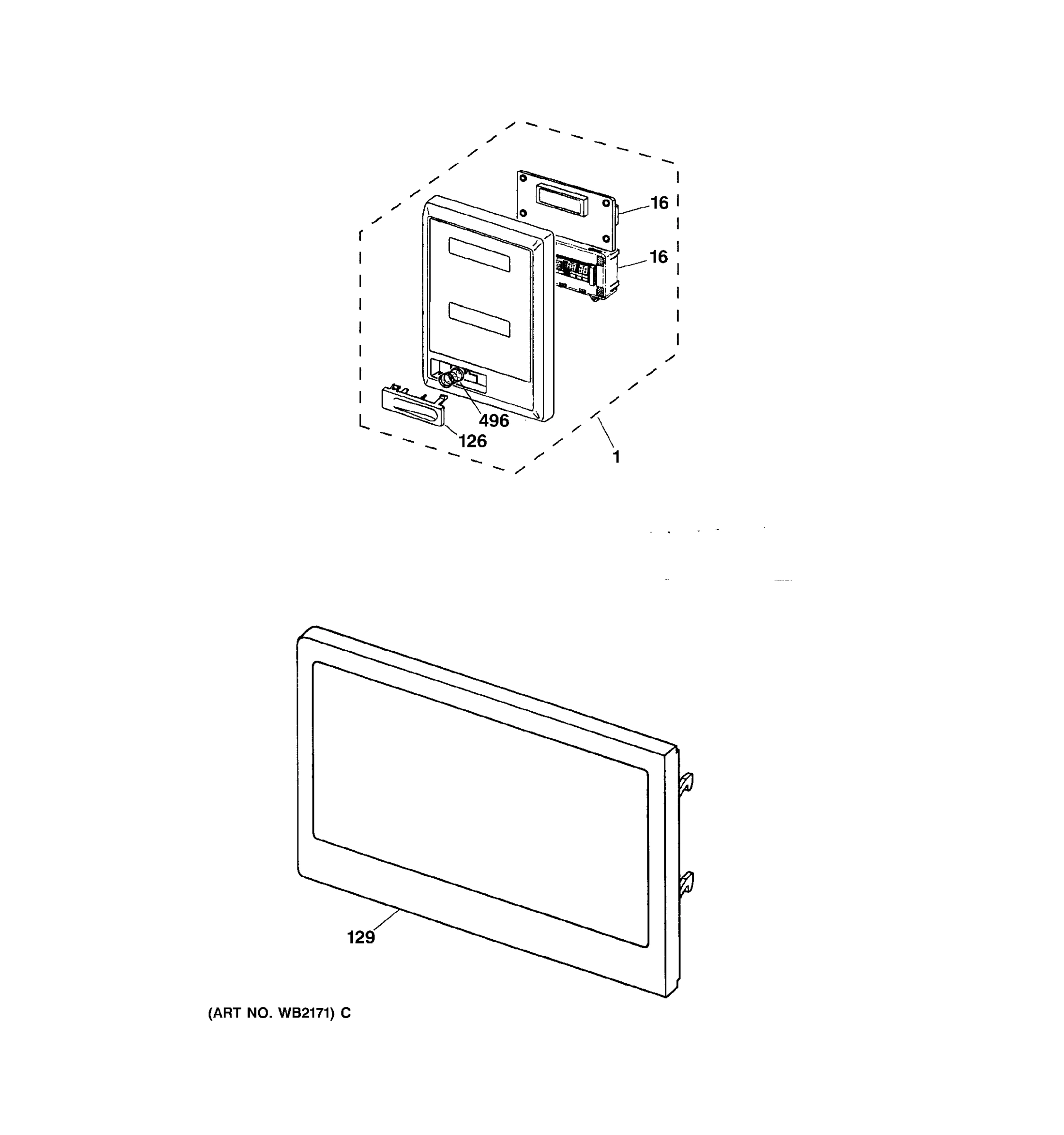 MICROWAVE CONTROL PANEL & DOOR