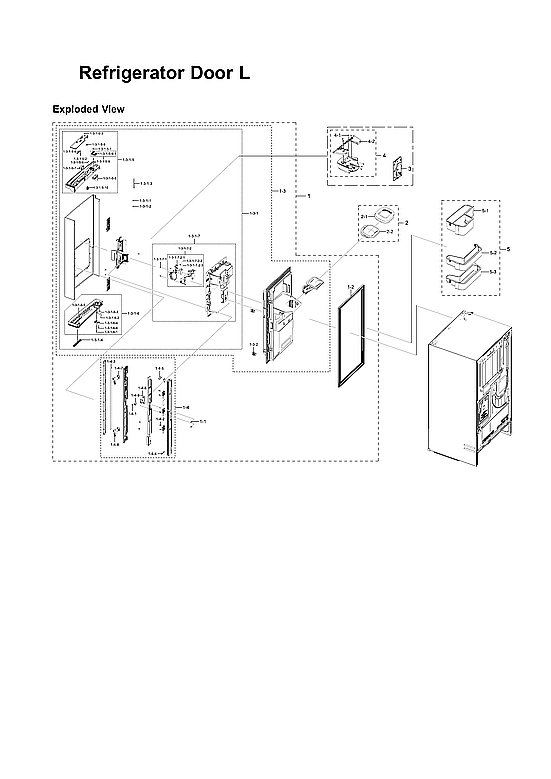 Left Refrigerator Door Parts