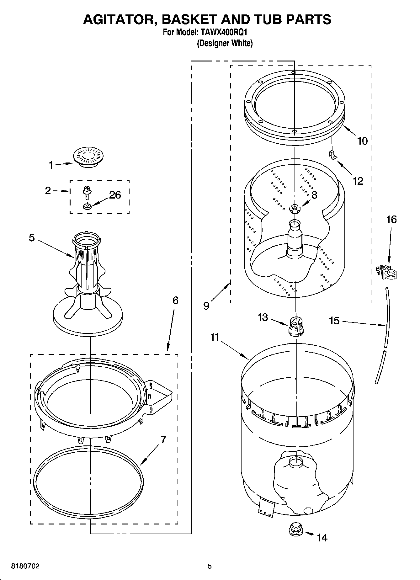 03 - AGITATOR, BASKET AND TUB PARTS