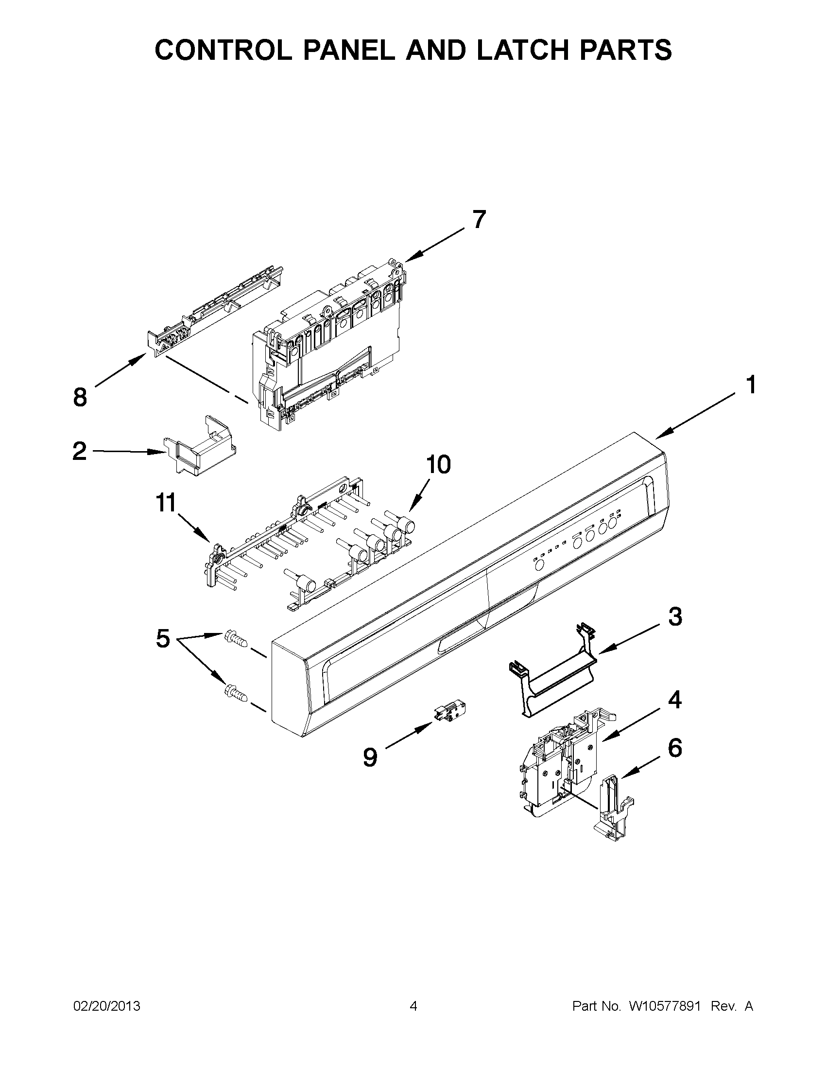 02 - CONTROL PANEL AND LATCH PARTS