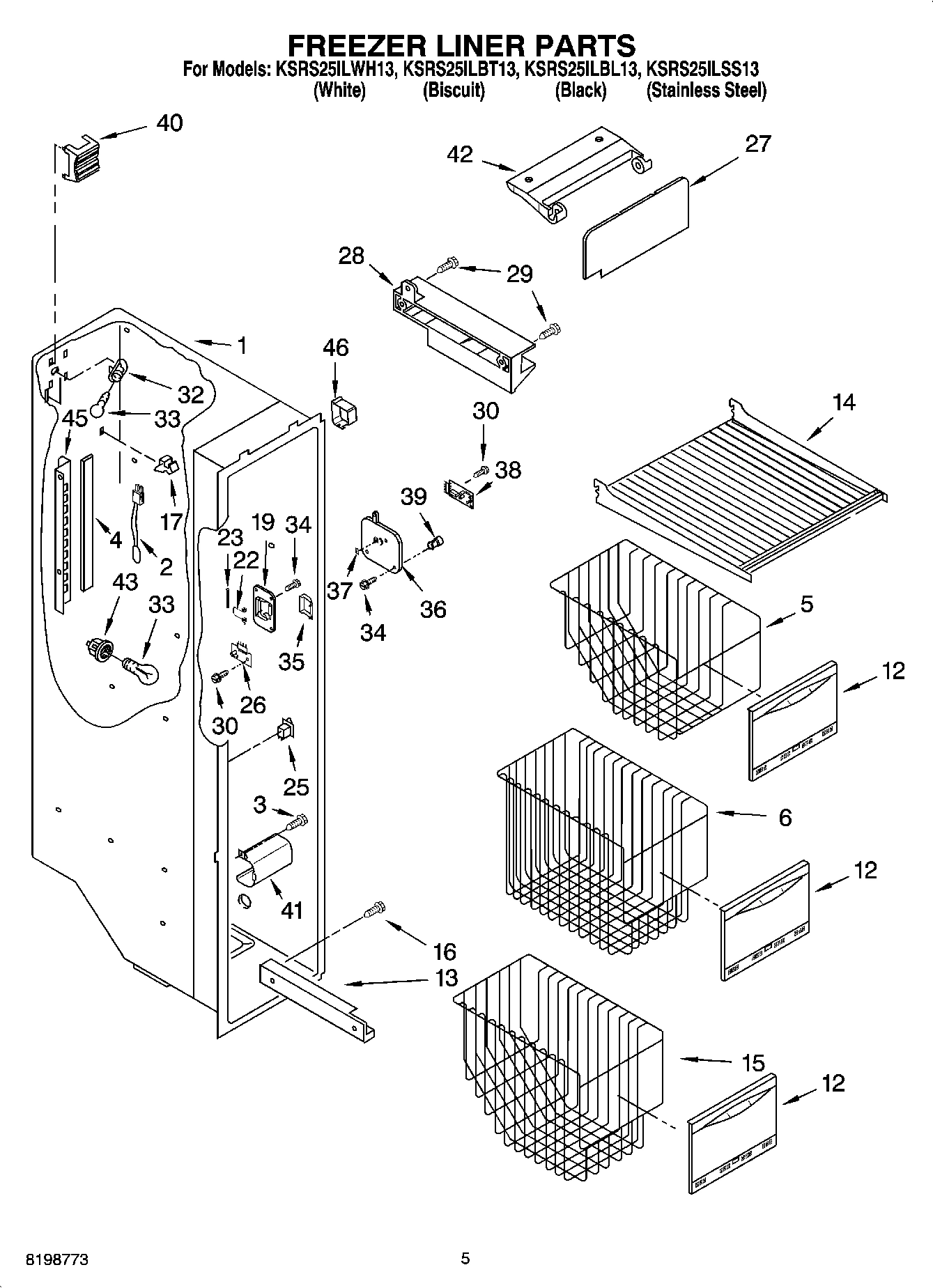04 - FREEZER LINER PARTS