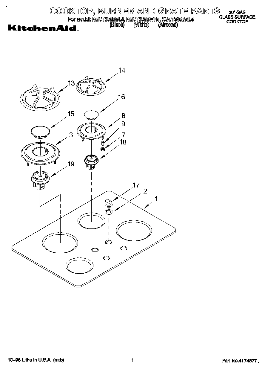 01 - COOKTOP, BURNER AND GRATE