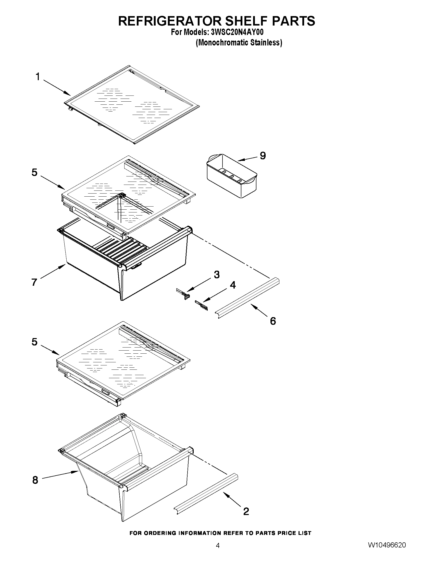 03 - REFRIGERATOR SHELF PARTS