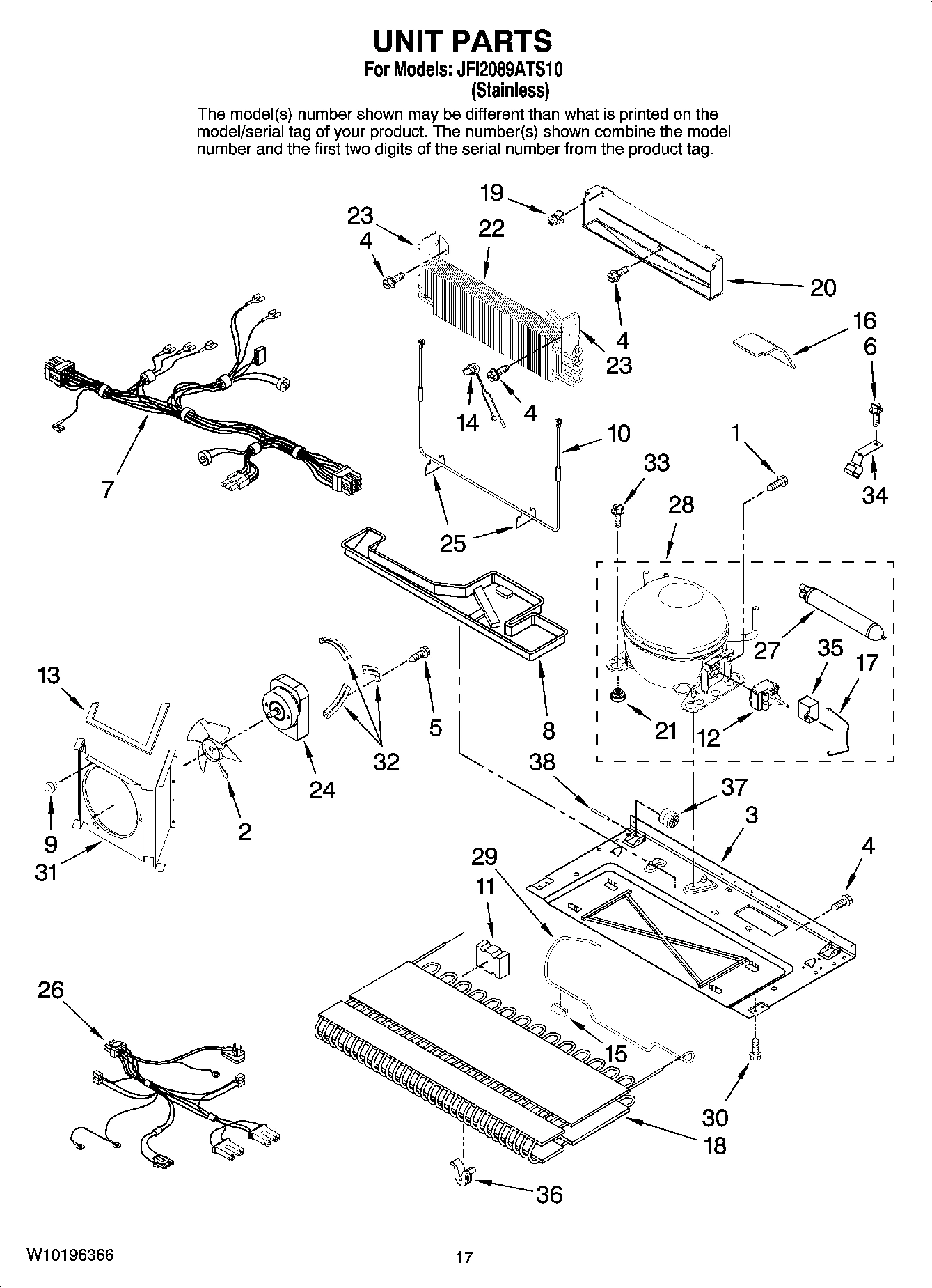 10 - UNIT PARTS, OPTIONAL PARTS (NOT INCLUDED)