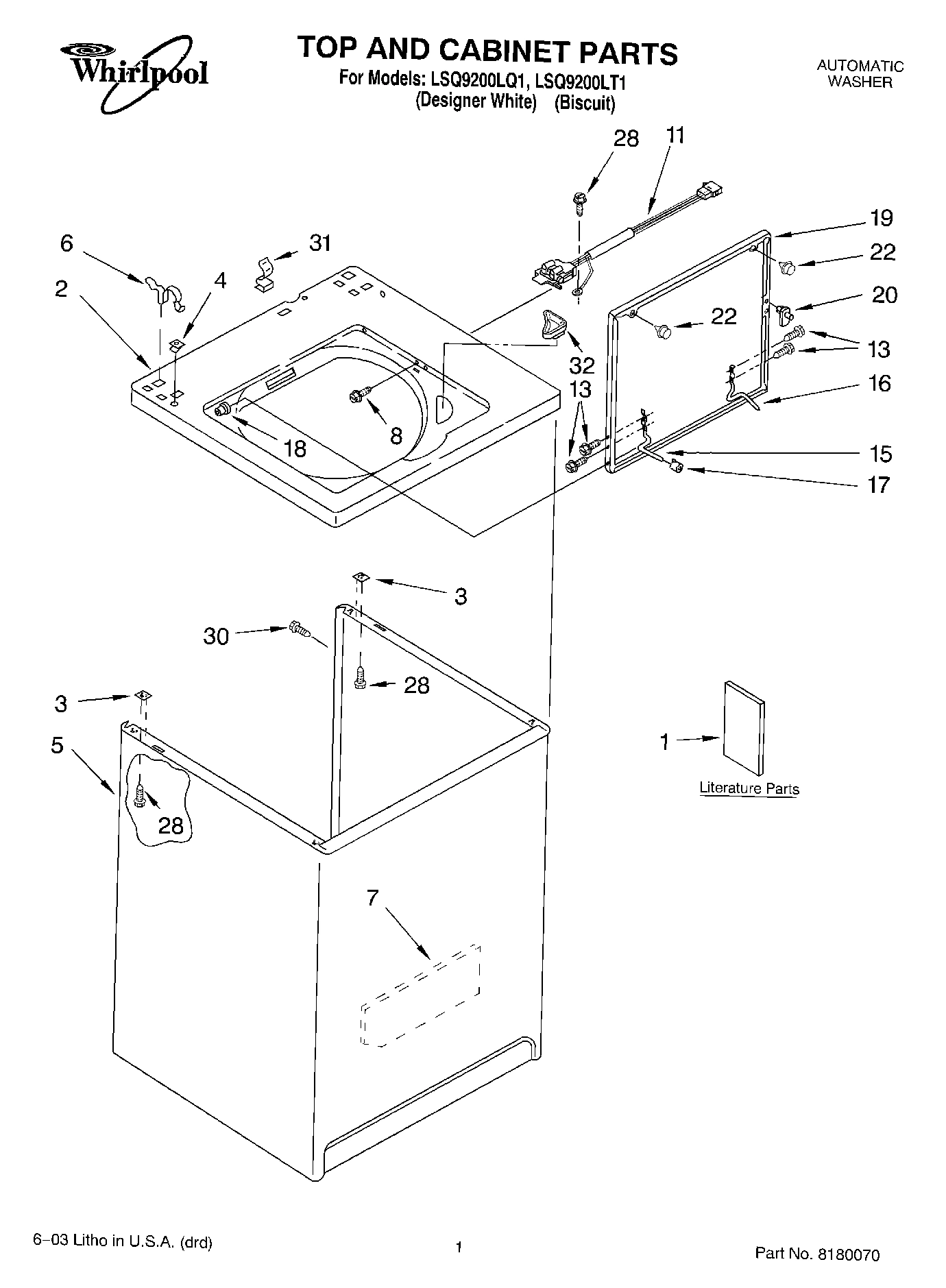 01 - TOP AND CABINET PARTS