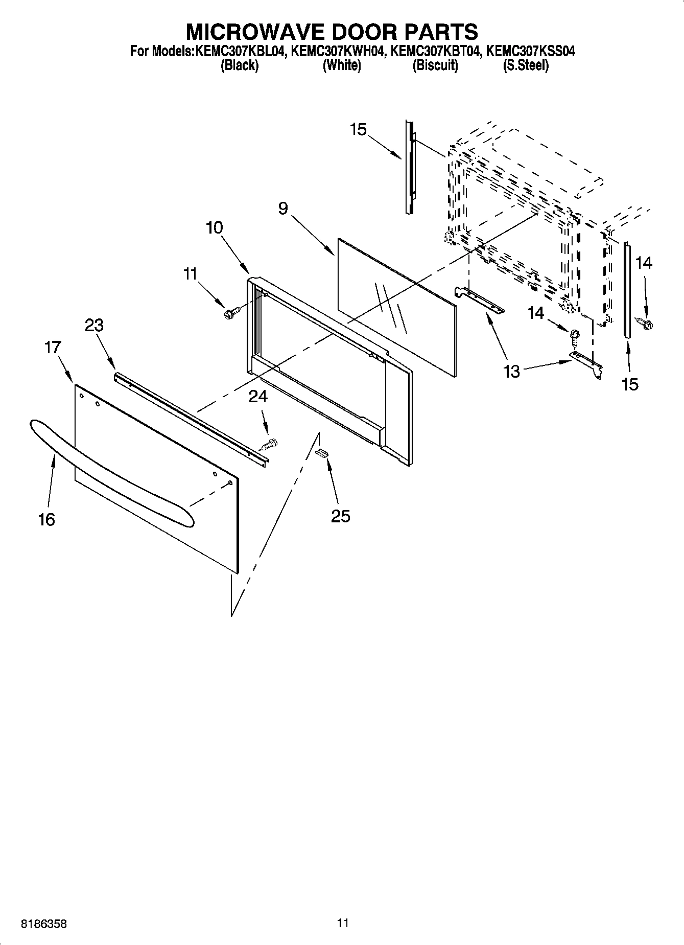 09 - MICROWAVE DOOR PARTS, OPTIONAL PARTS (NOT INCLUDED)