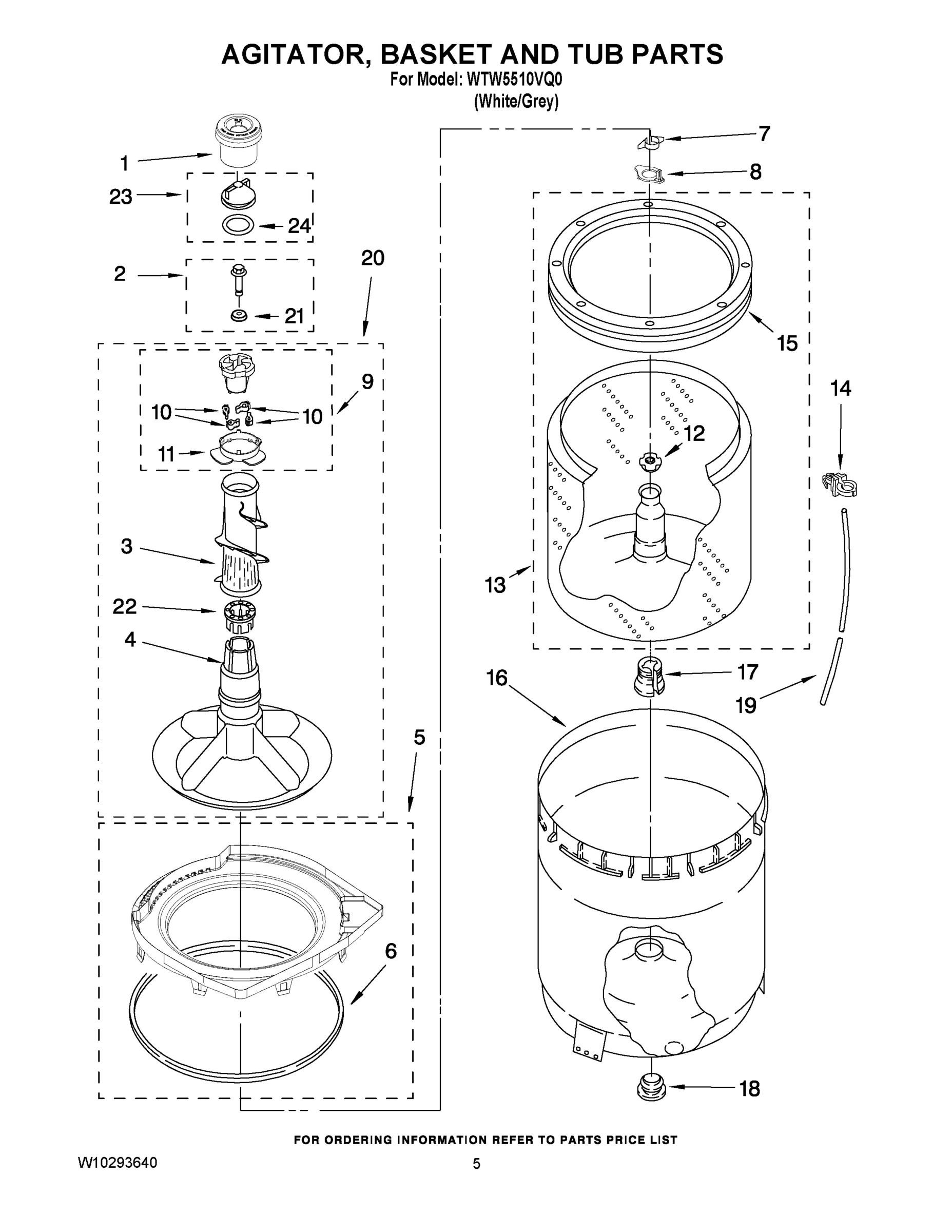 03 - AGITATOR, BASKET AND TUB PARTS