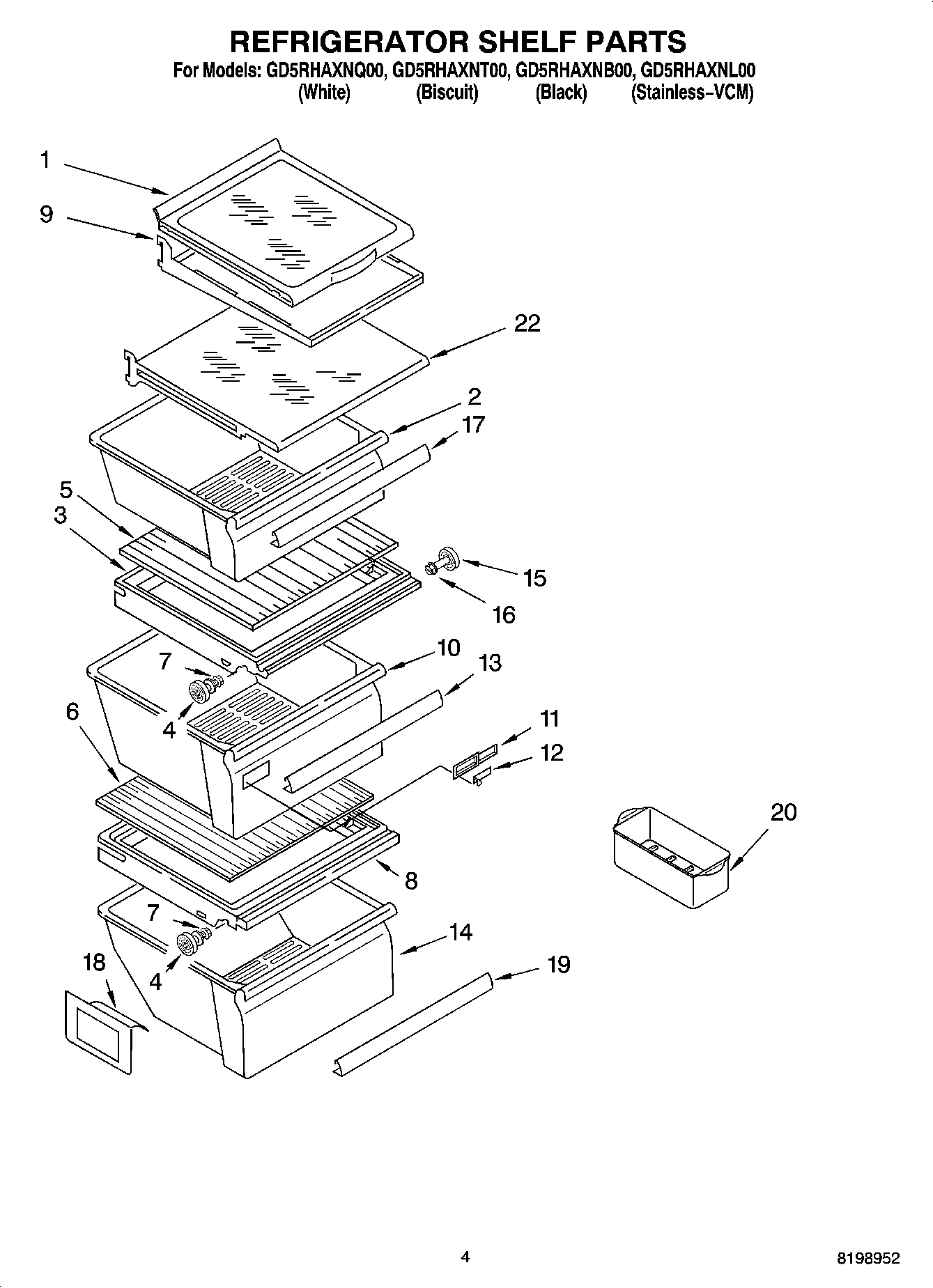 03 - REFRIGERATOR SHELF PARTS