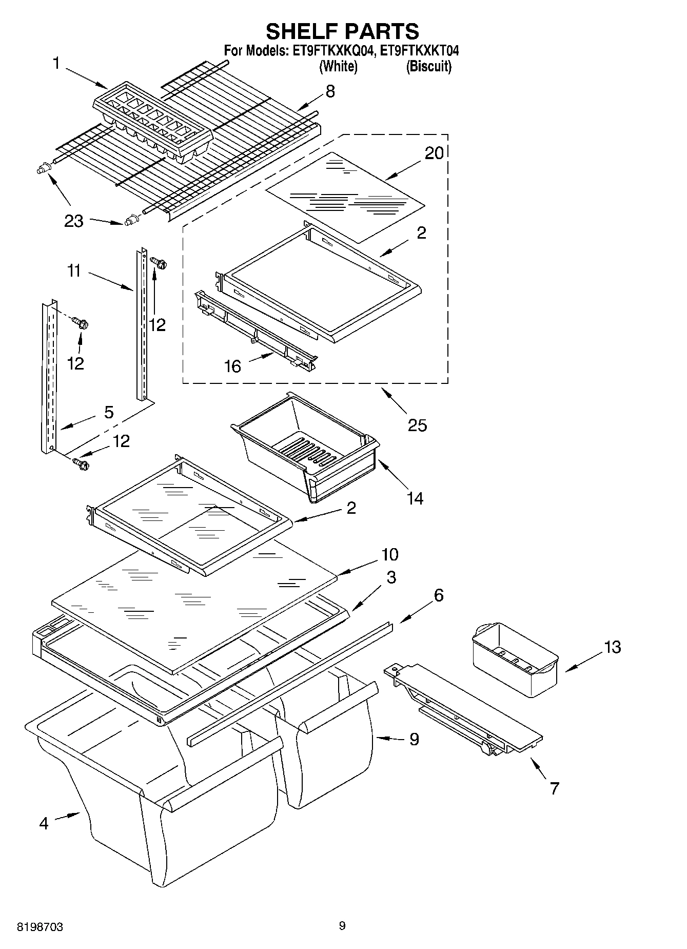 05 - SHELF PARTS, OPTIONAL PARTS (NOT INCLUDED)