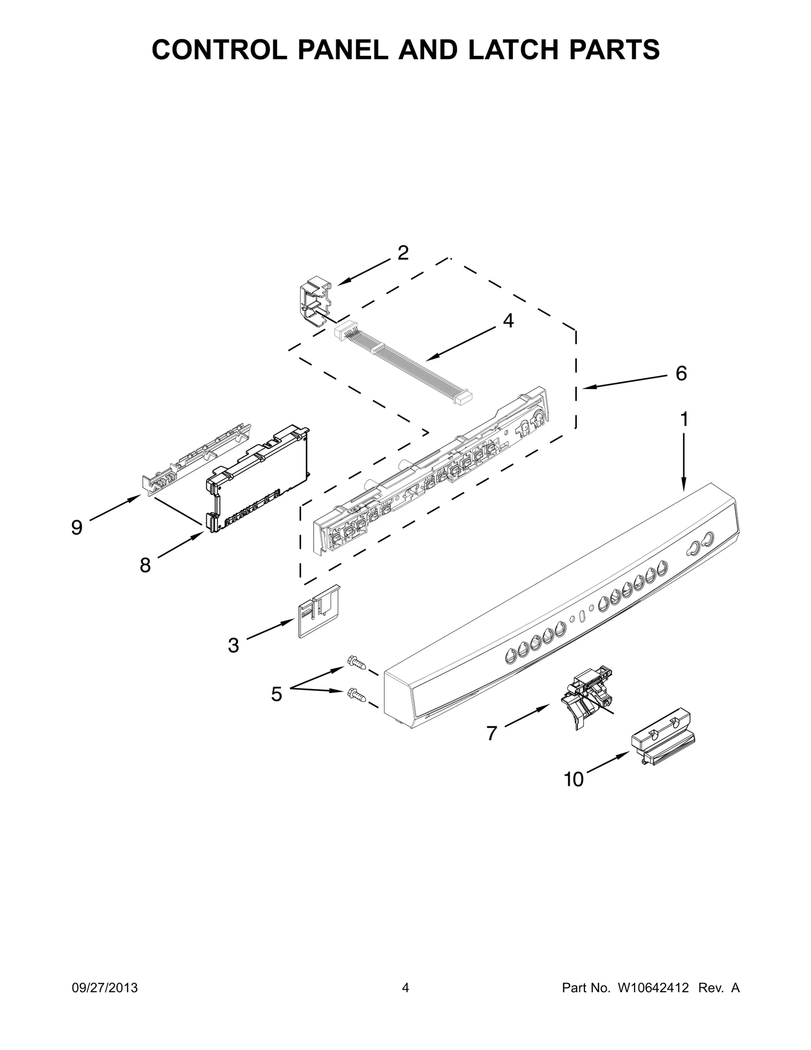 CONTROL PANEL AND LATCH PARTS