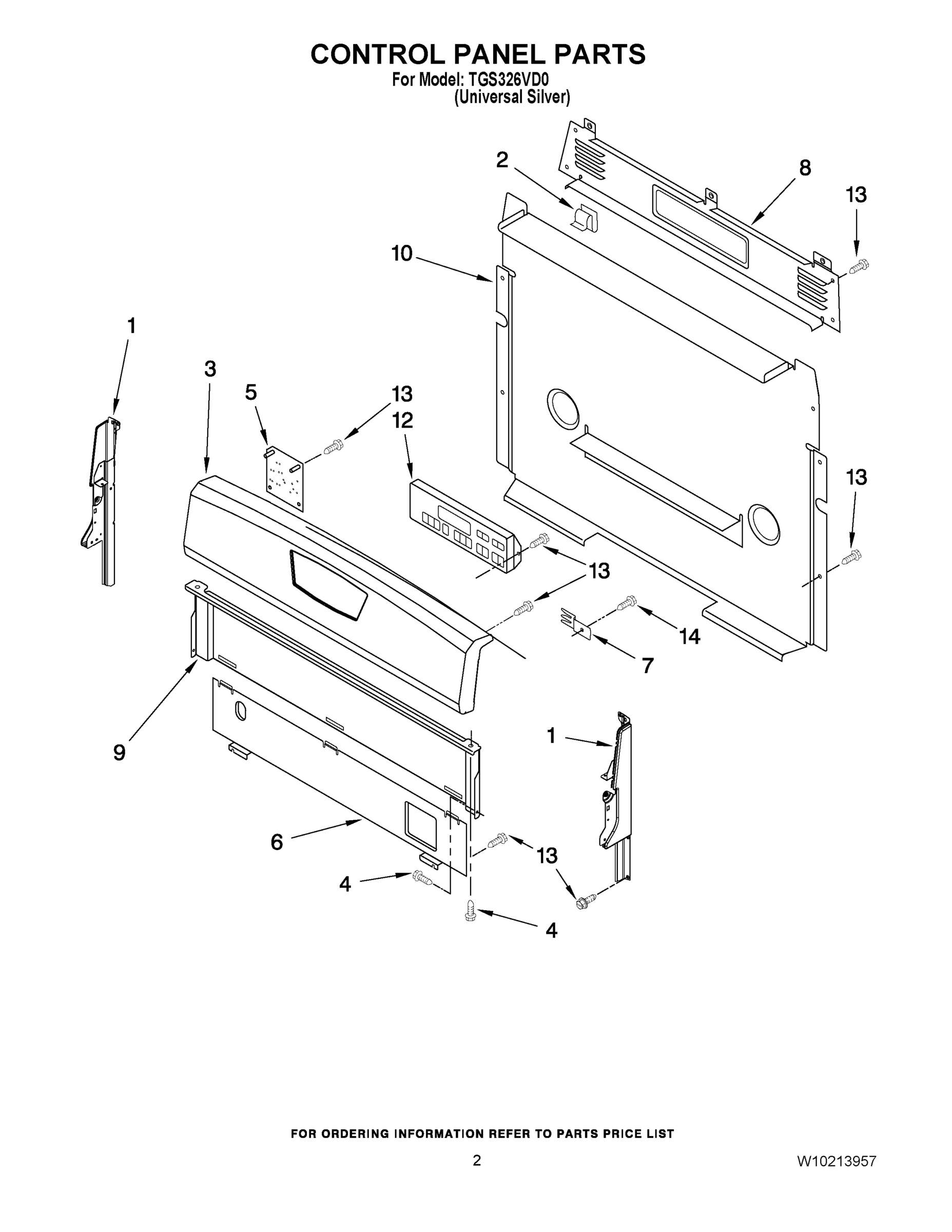 02 - CONTROL PANEL PARTS
