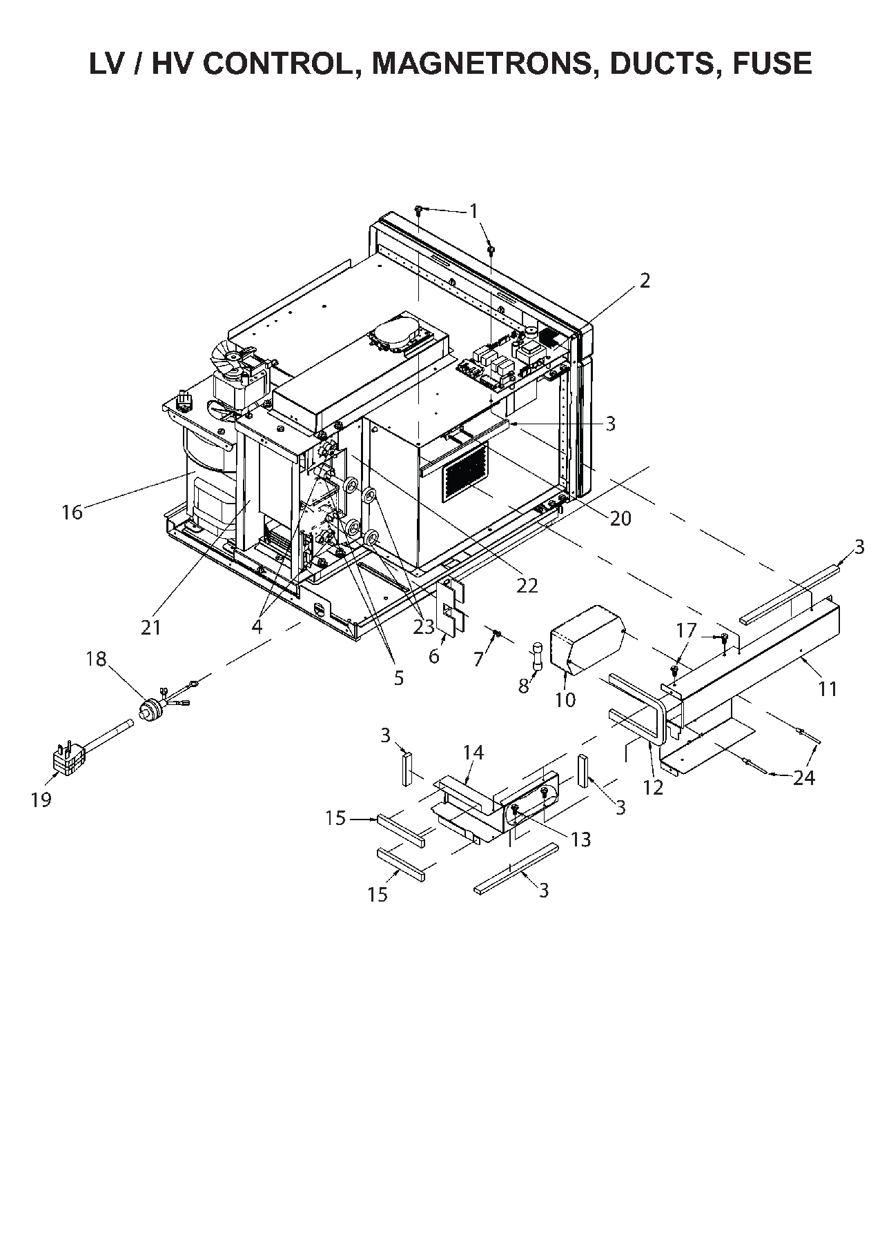 LV/HV CONTROL / MAGNETRONS / DUCT / FUSE