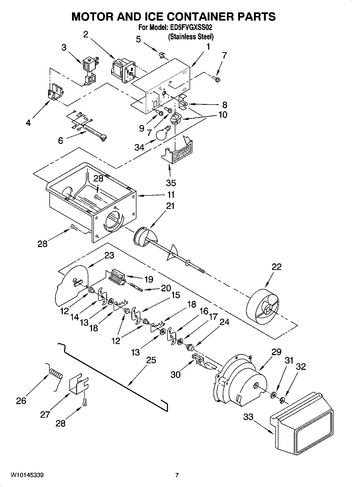 05 - MOTOR AND ICE CONTAINER PARTS