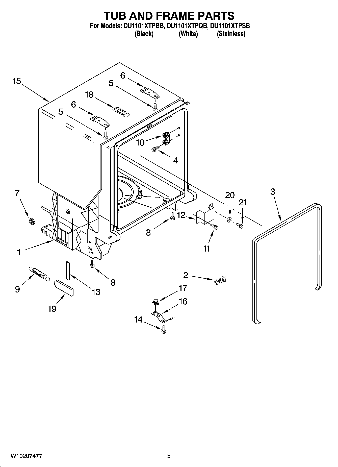 05 - TUB AND FRAME PARTS