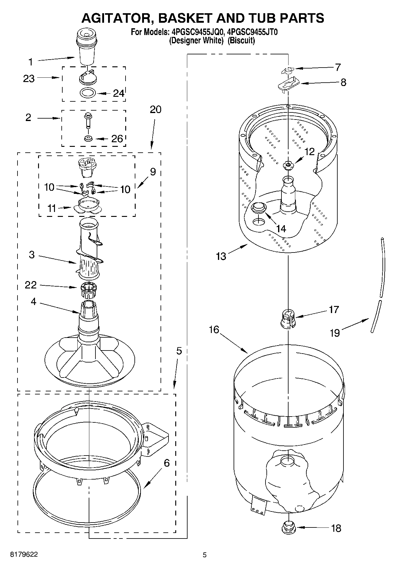 03 - AGITATOR, BASKET AND TUB