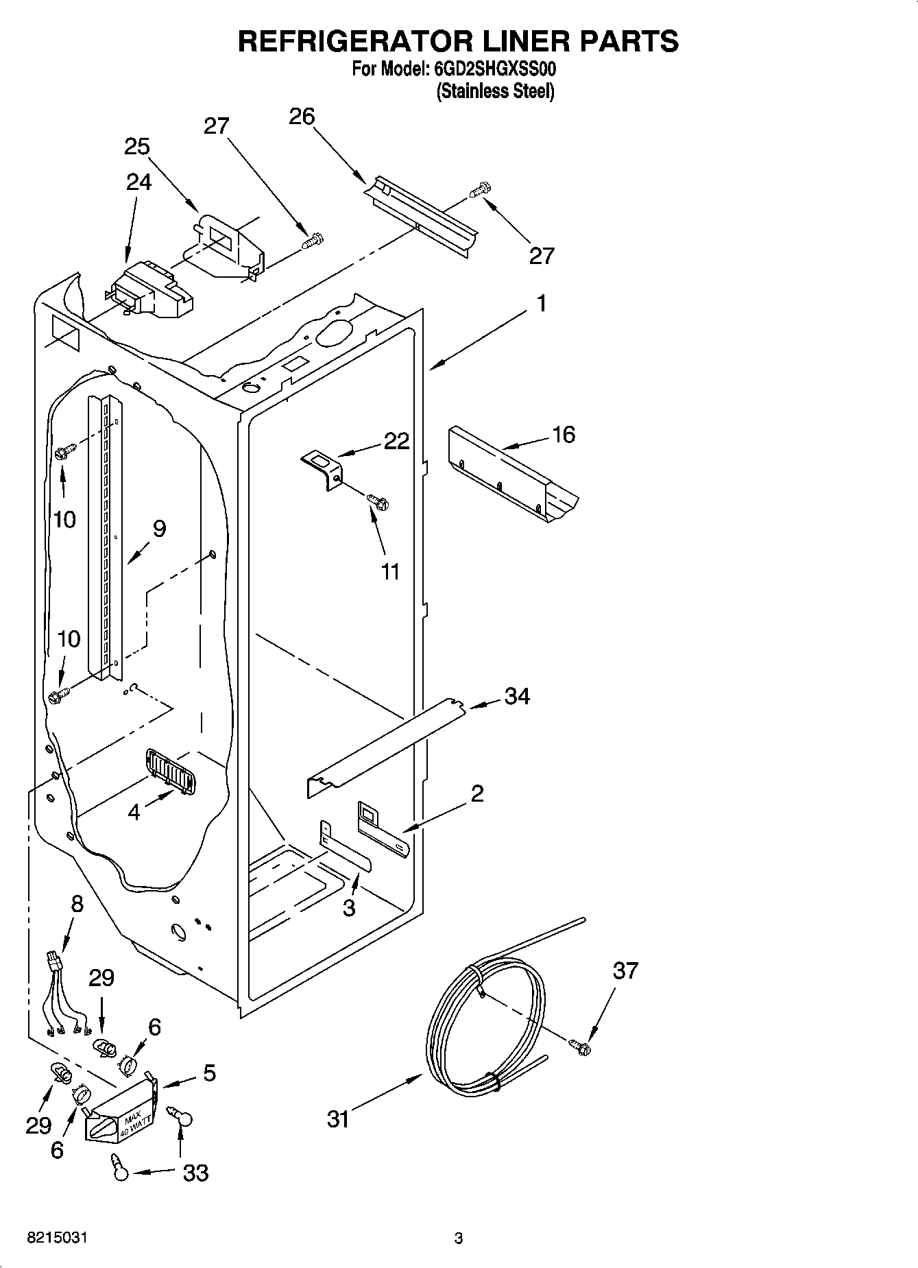 02 - REFRIGERATOR LINER PARTS