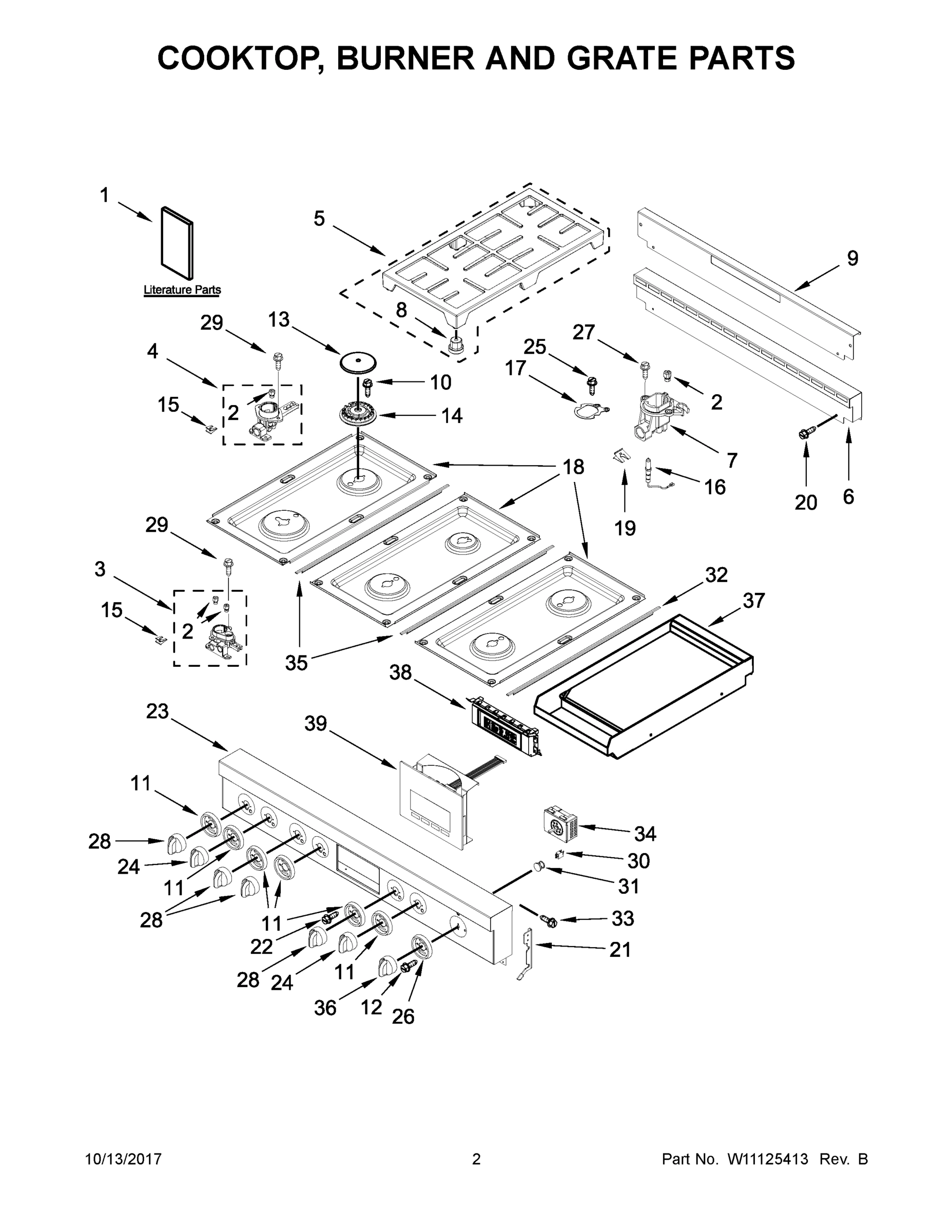 02 - COOKTOP, BURNER AND GRATE PARTS