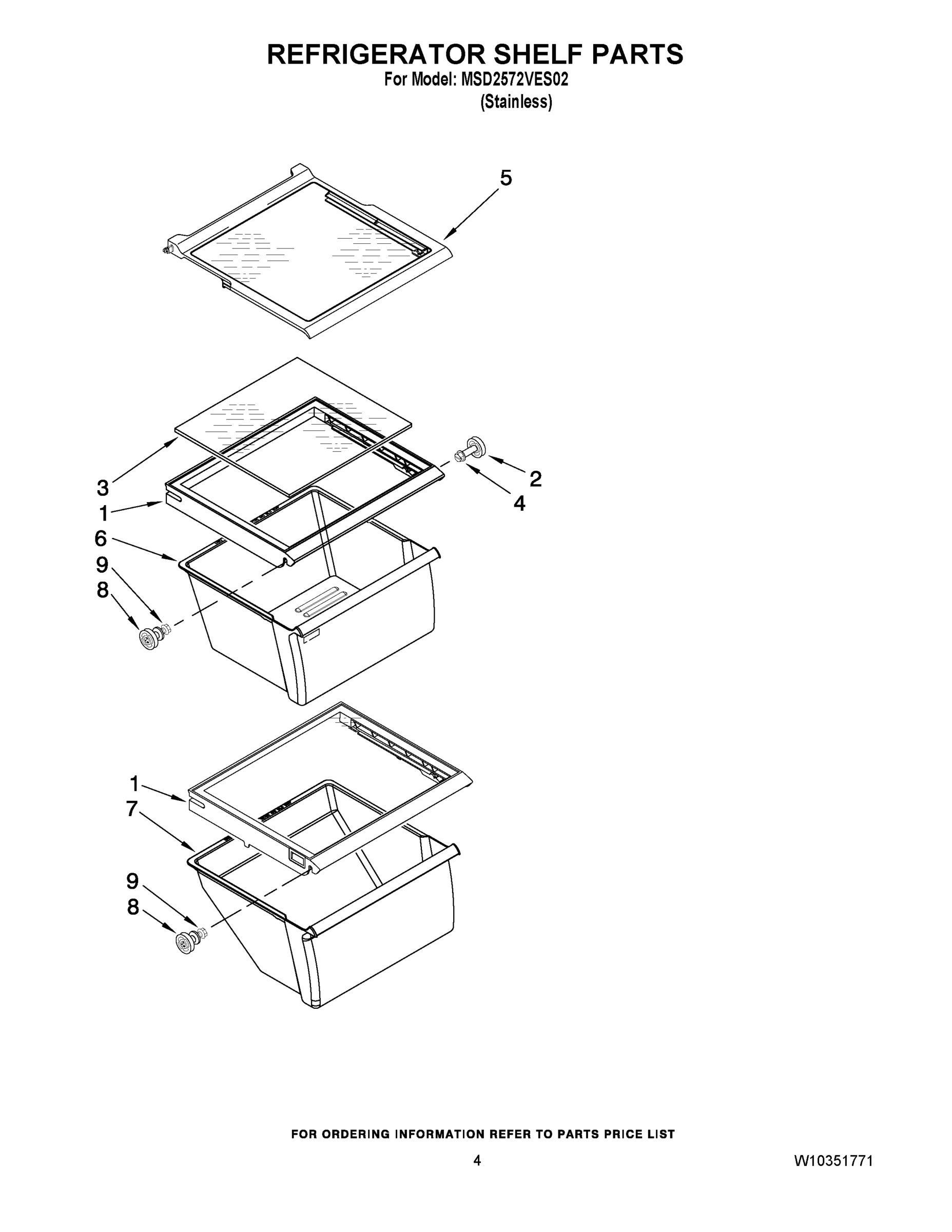03 - REFRIGERATOR SHELF PARTS