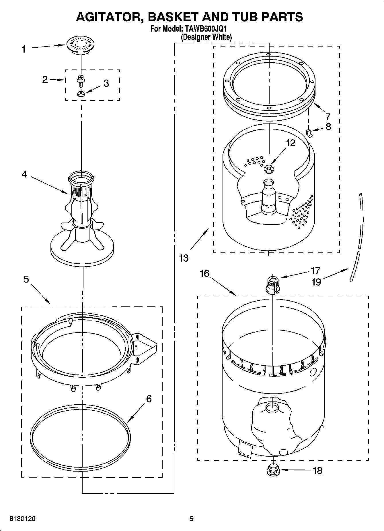 03 - AGITATOR, BASKET AND TUB PARTS