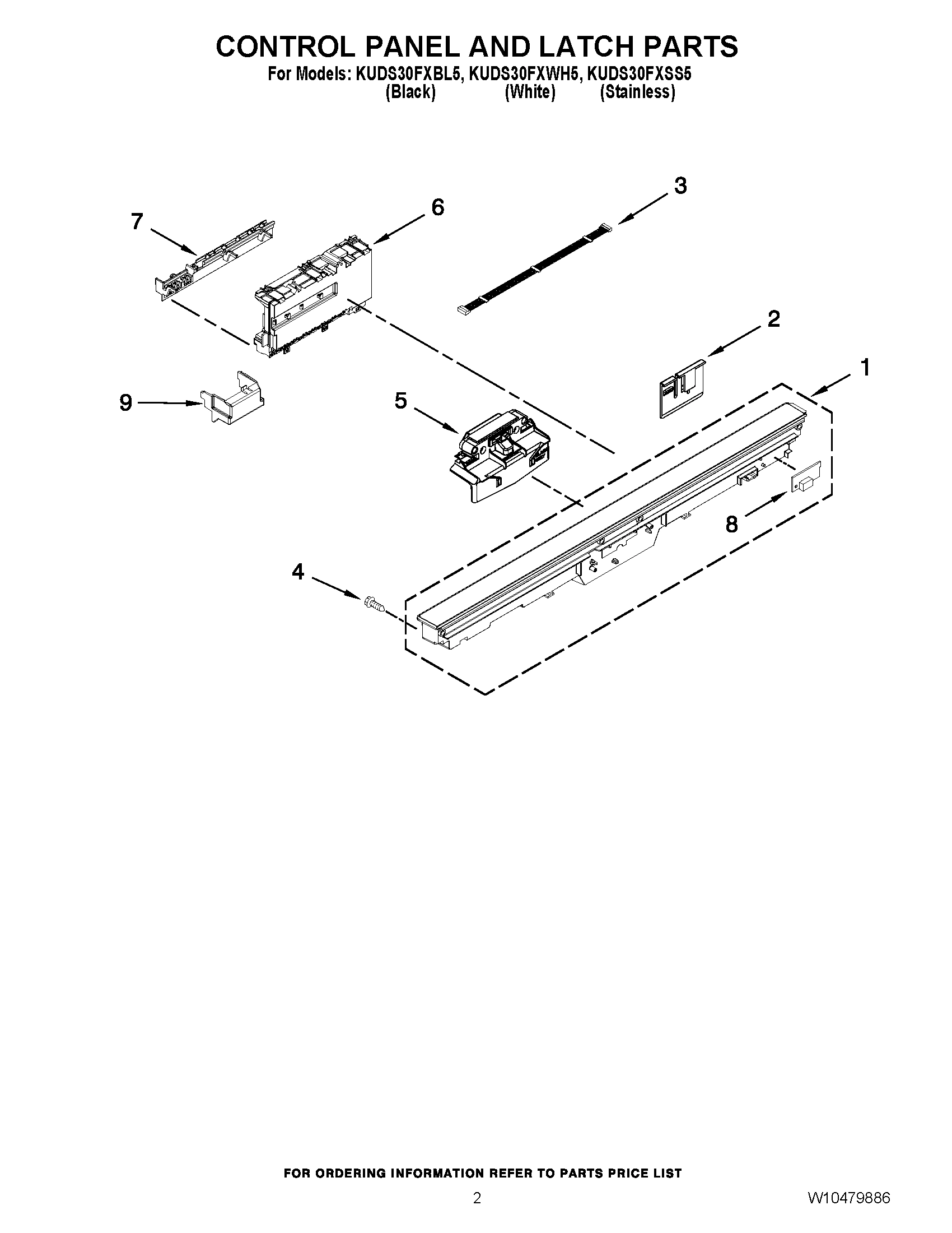 02 - CONTROL PANEL AND LATCH PARTS