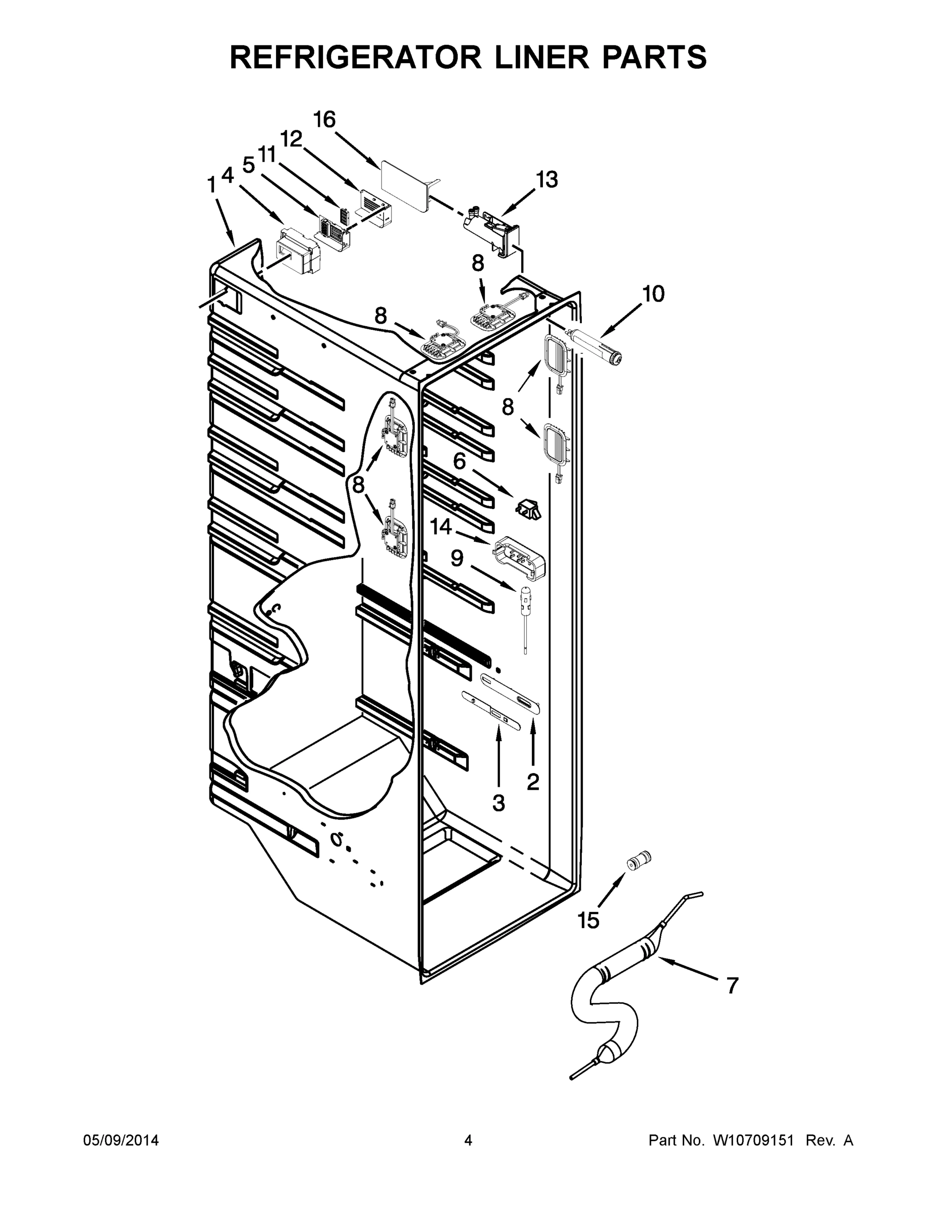 03 - REFRIGERATOR LINER PARTS