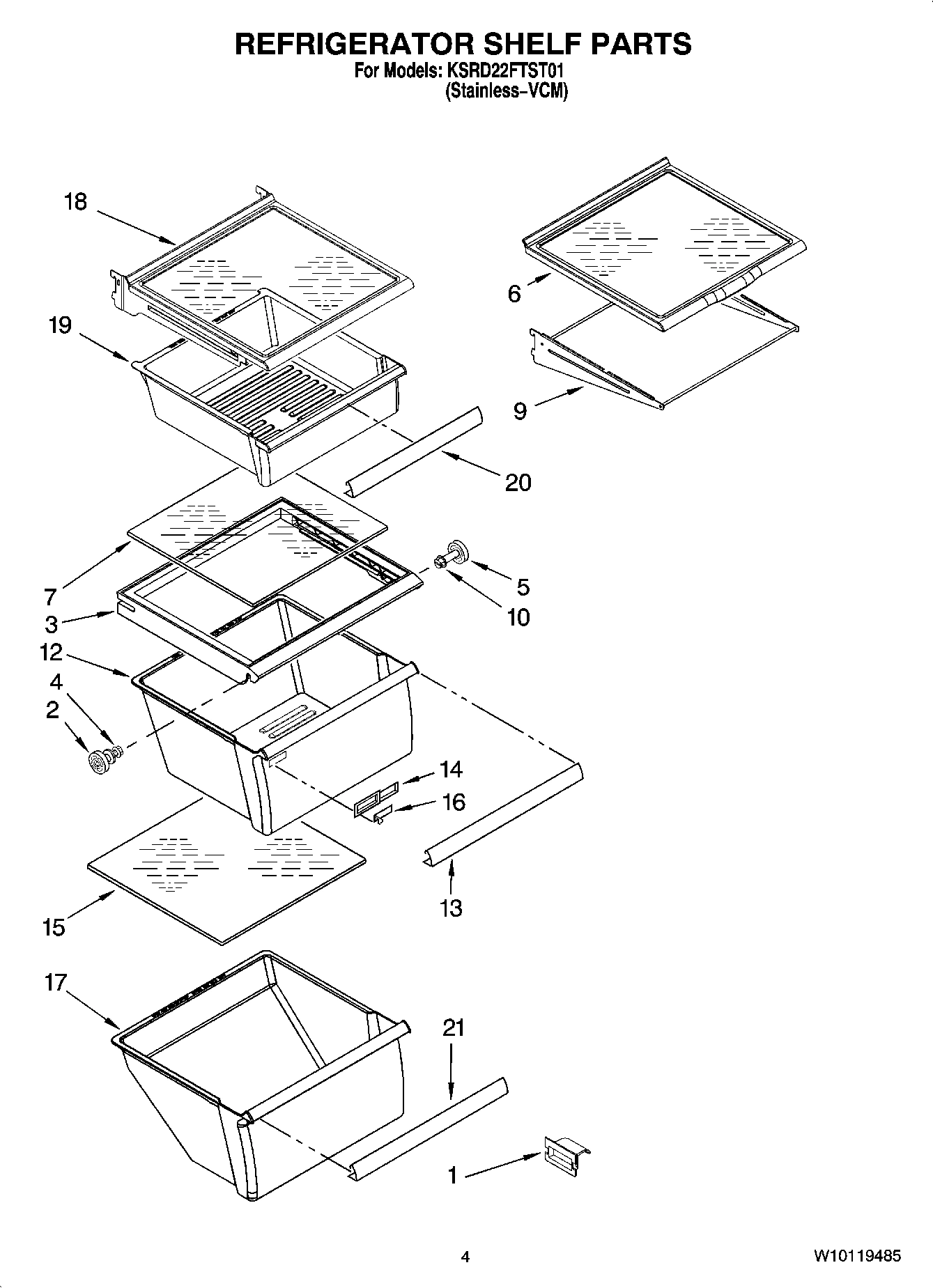 03 - REFRIGERATOR SHELF PARTS