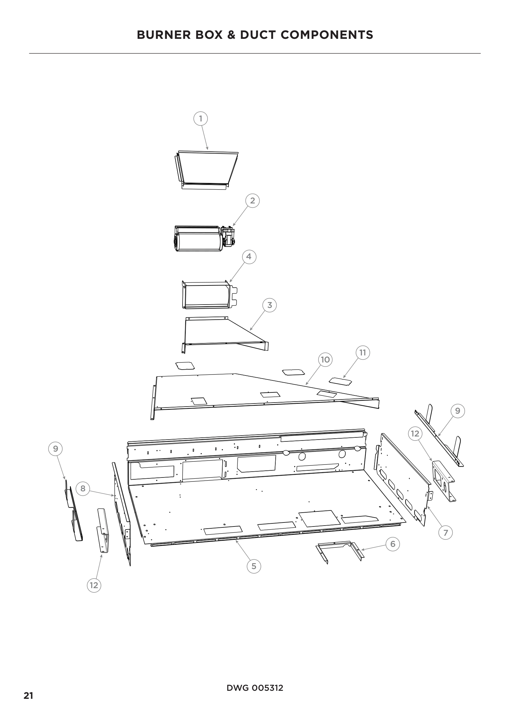 BURNER BOX & DUCT COMPONENTS