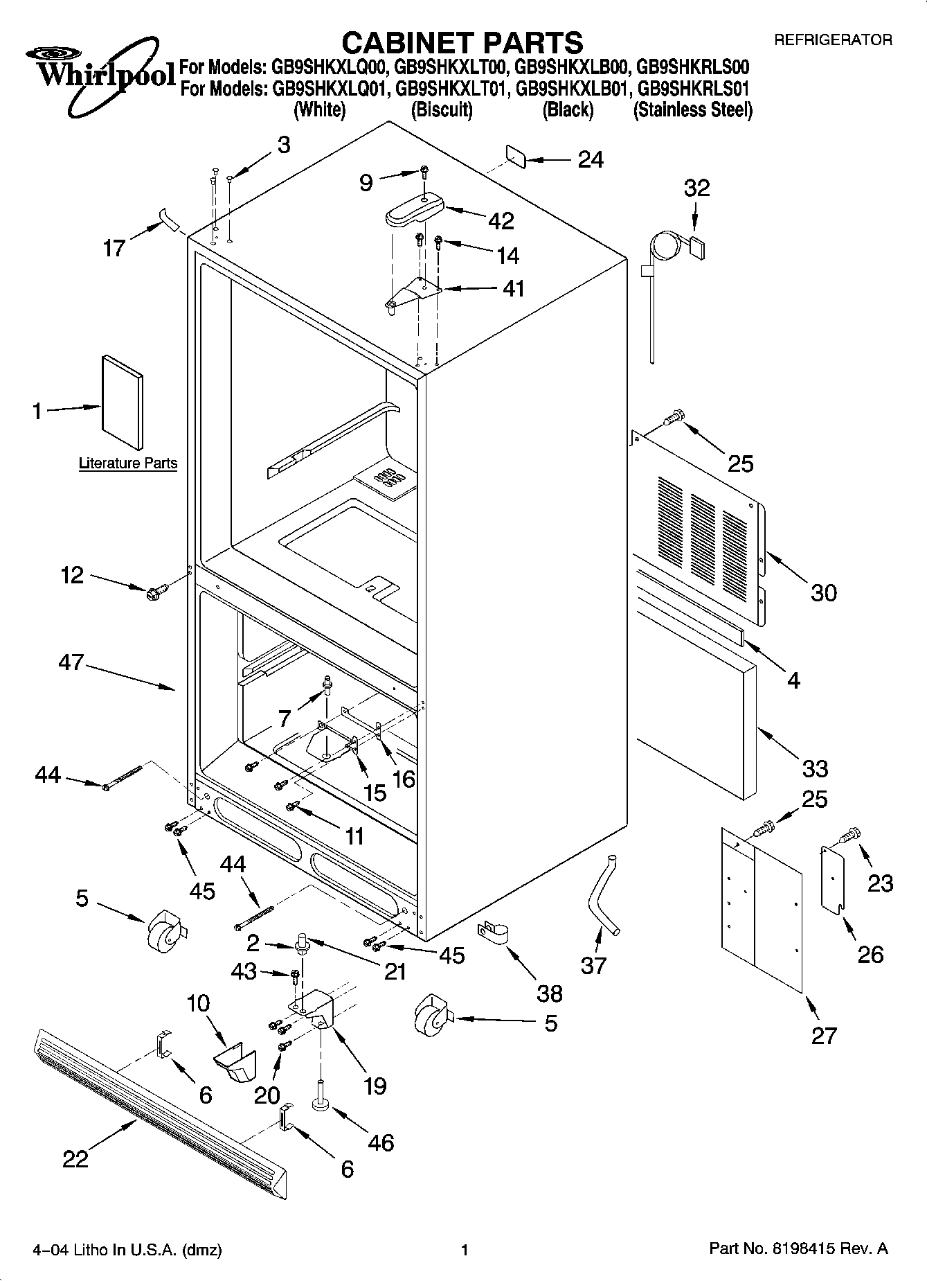01 - CABINET PARTS