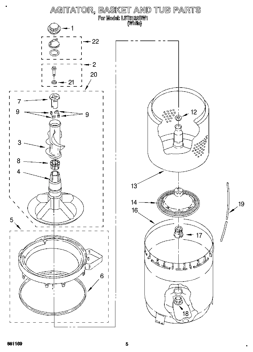 03 - AGITATOR, BASKET AND TUB