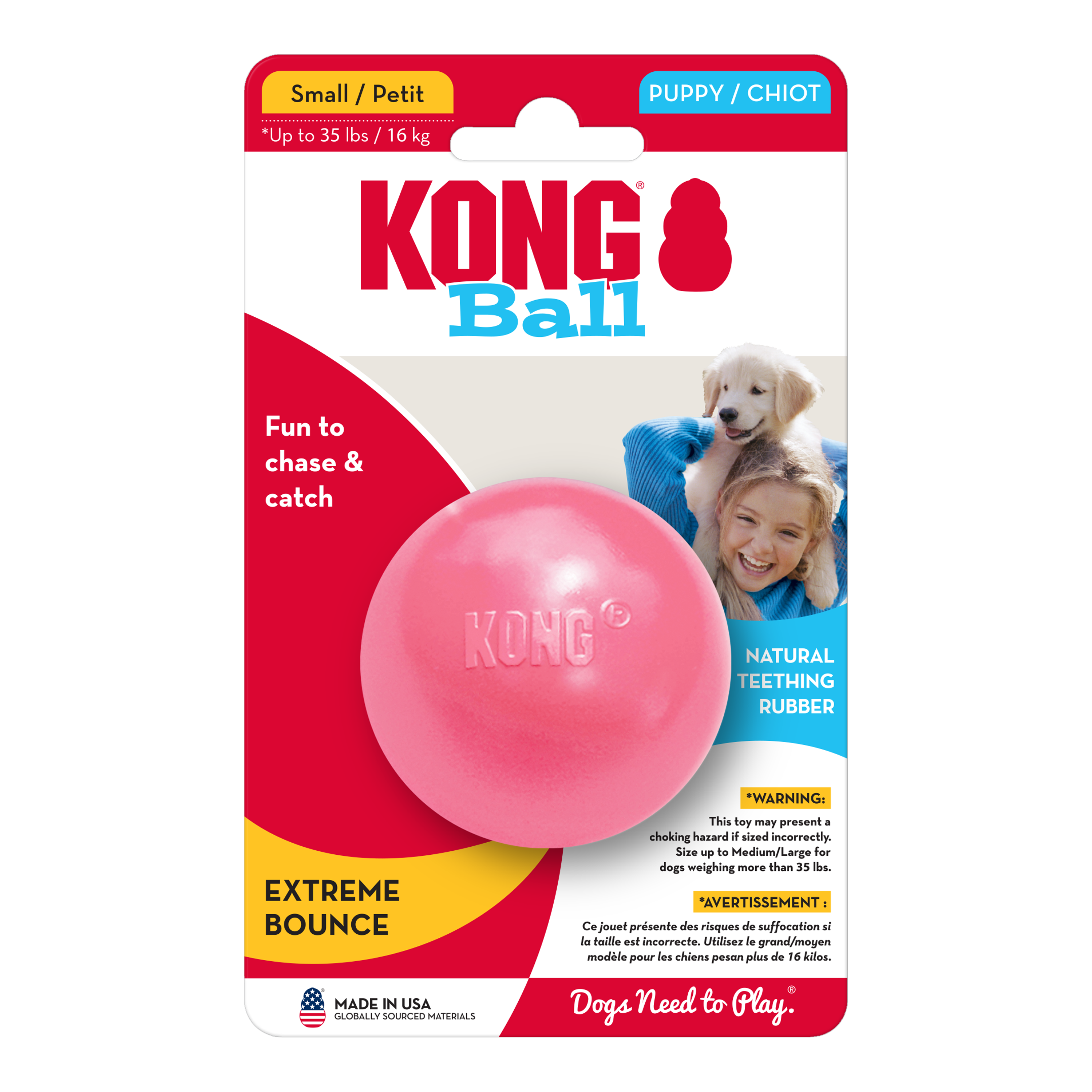 KONG Puppy Ball w/Hole onpack product image