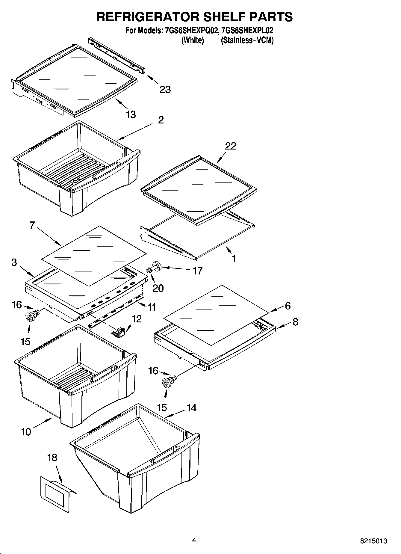03 - REFRIGERATOR SHELF PARTS