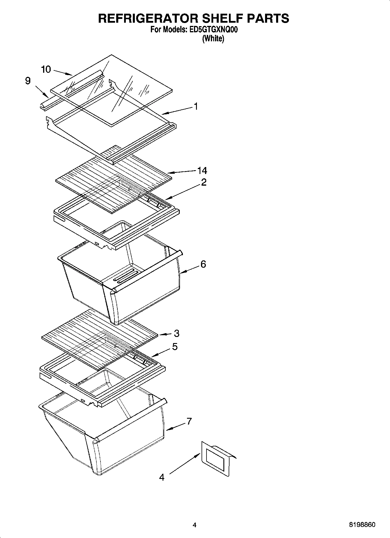 03 - REFRIGERATOR SHELF PARTS
