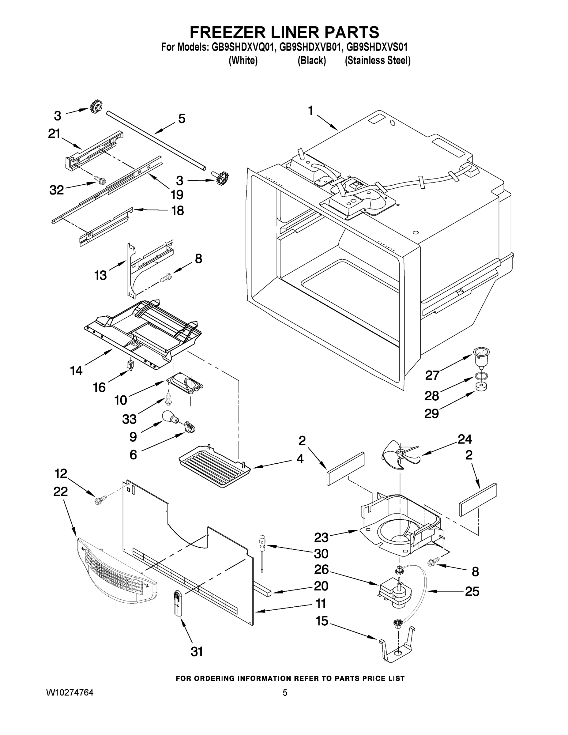 03 - FREEZER LINER PARTS