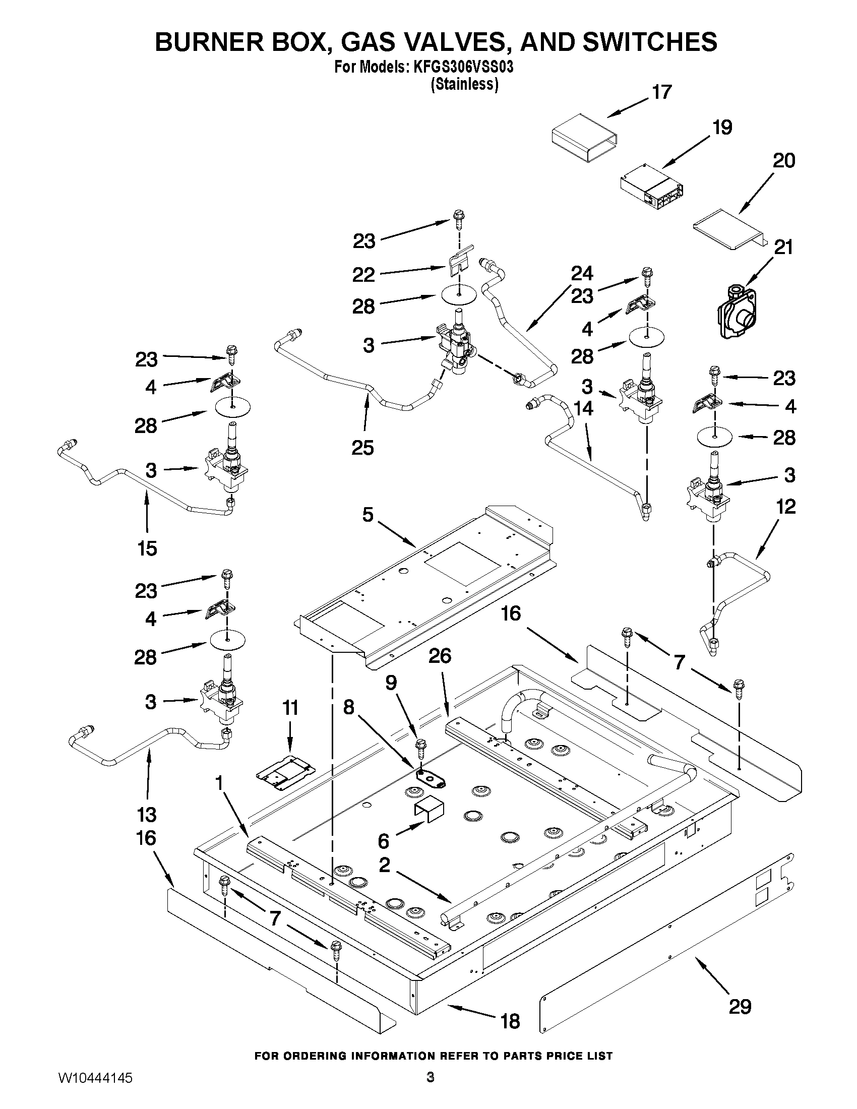 02 - BURNER BOX, GAS VALVES, AND SWITCHES