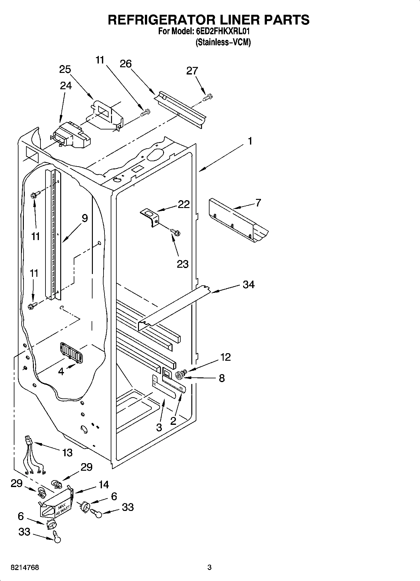 02 - REFRIGERATOR LINER PARTS