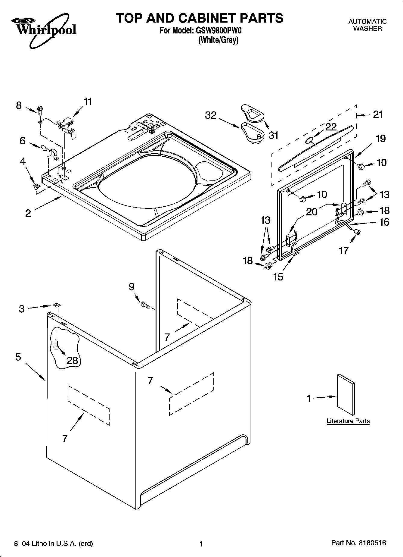 01 - TOP AND CABINET PARTS
