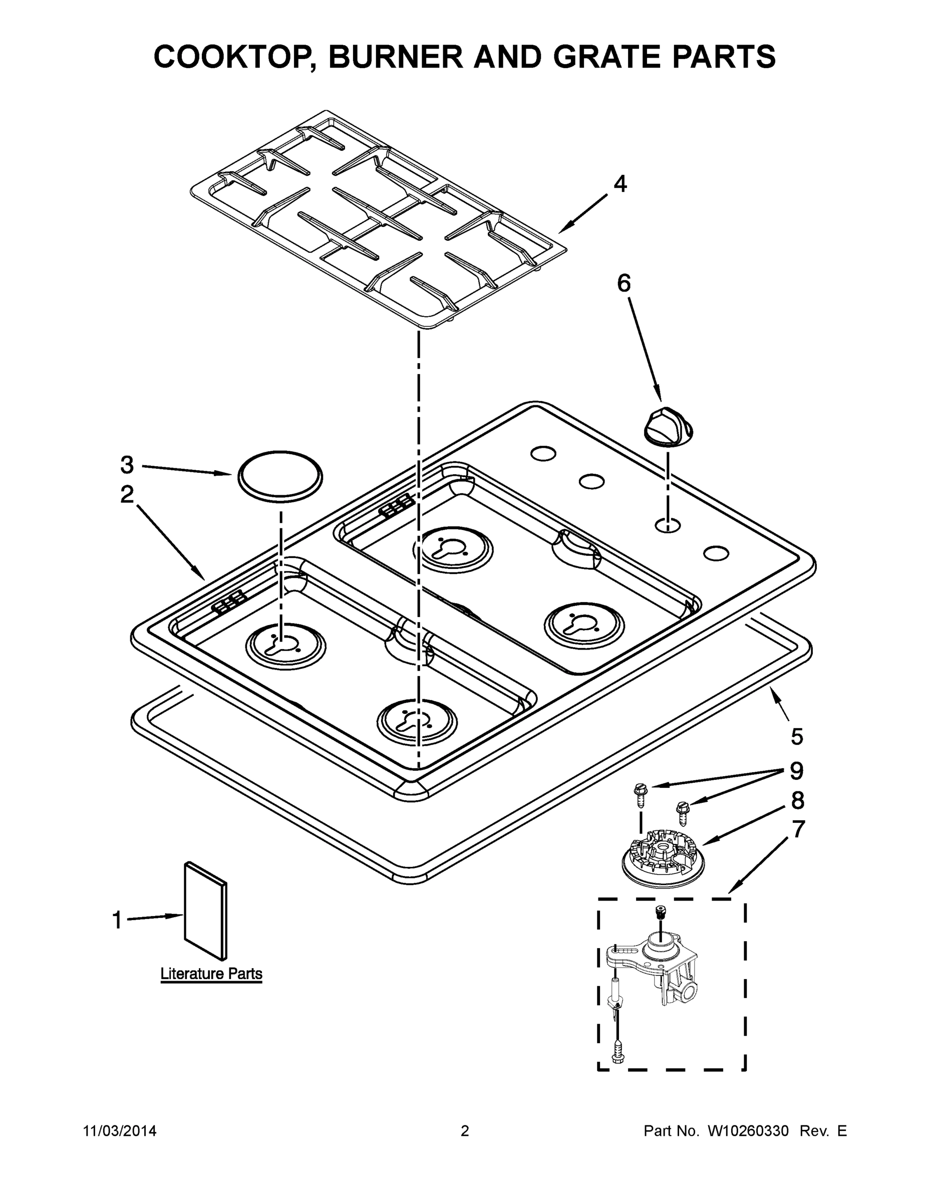 02 - COOKTOP, BURNER AND GRATE PARTS