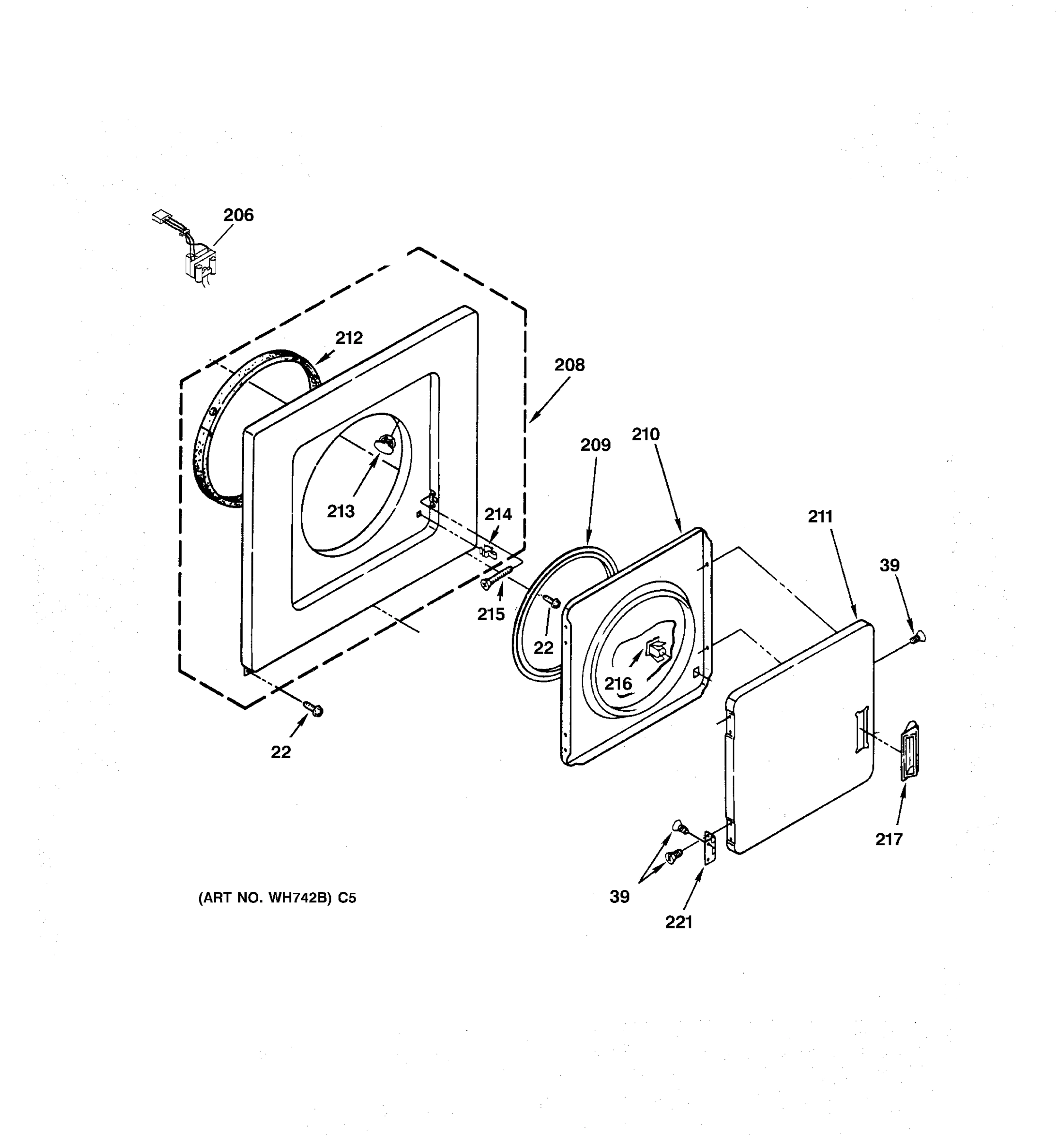 DRYER FRONT PANEL & DOOR PARTS