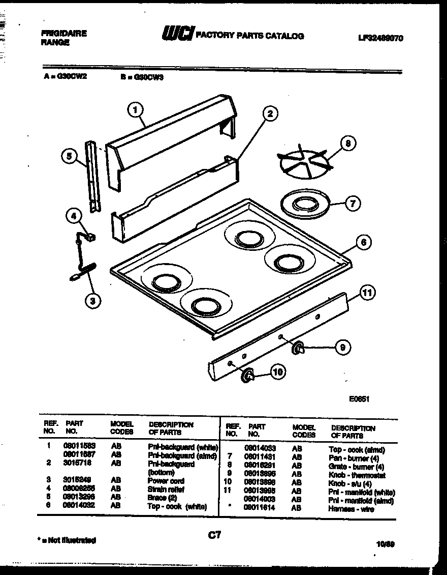 02 - BACKGUARD AND COOKTOP PARTS