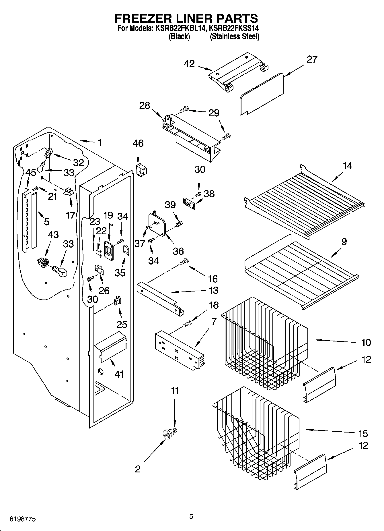04 - FREEZER LINER PARTS