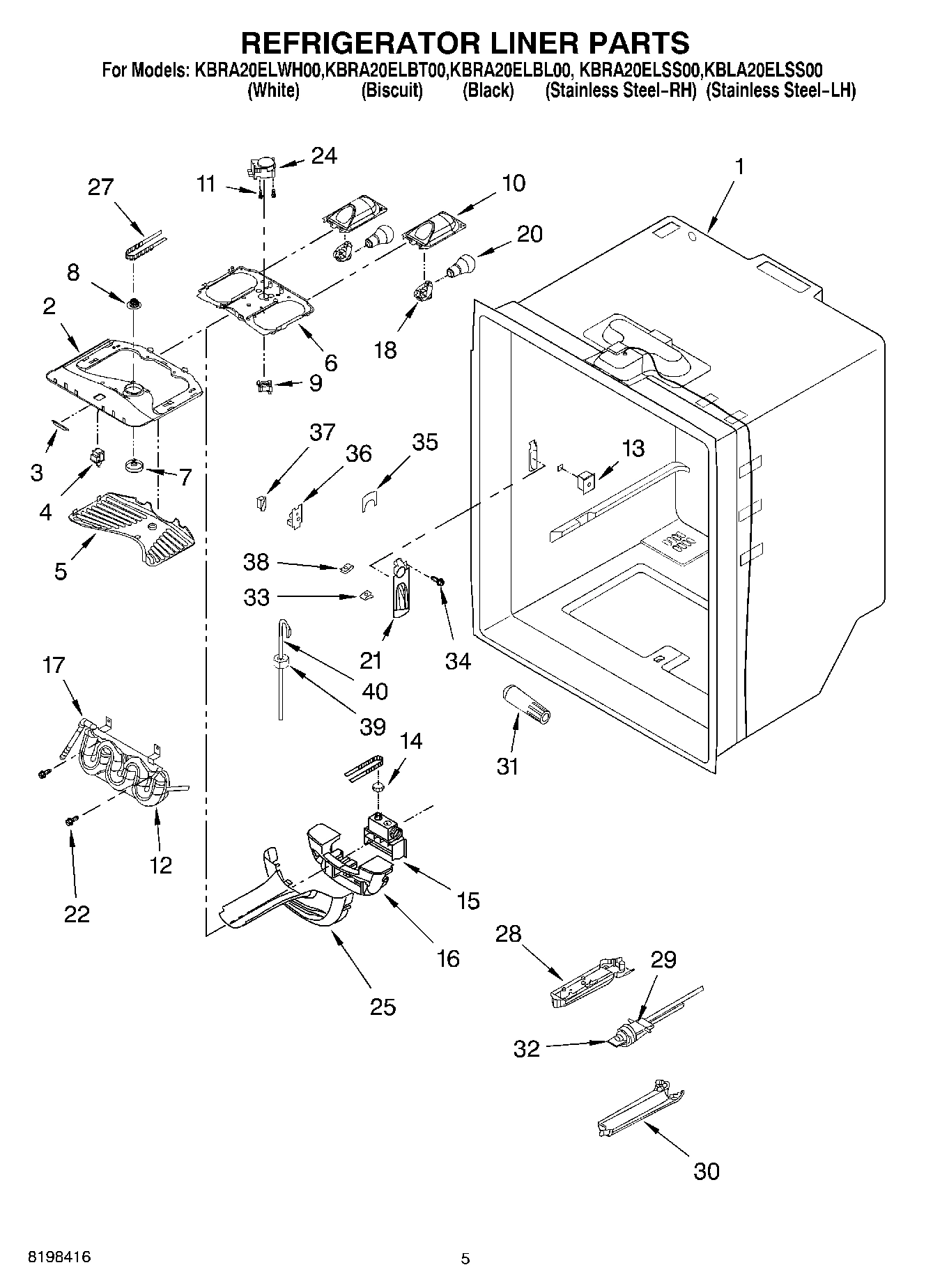 03 - REFRIGERATOR LINER PARTS