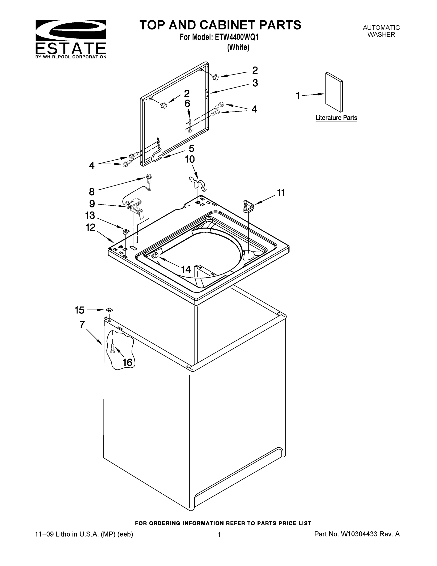 01 - TOP AND CABINET PARTS